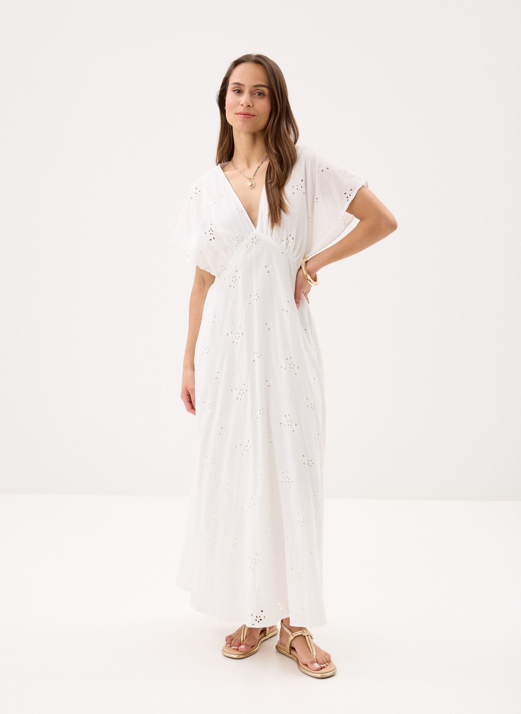 Lange jurken Ladies Woven Dress G867BEE dames wit Molly Bracken Lange jurken Ladies Woven Dress G867BEE dames wit WHITE