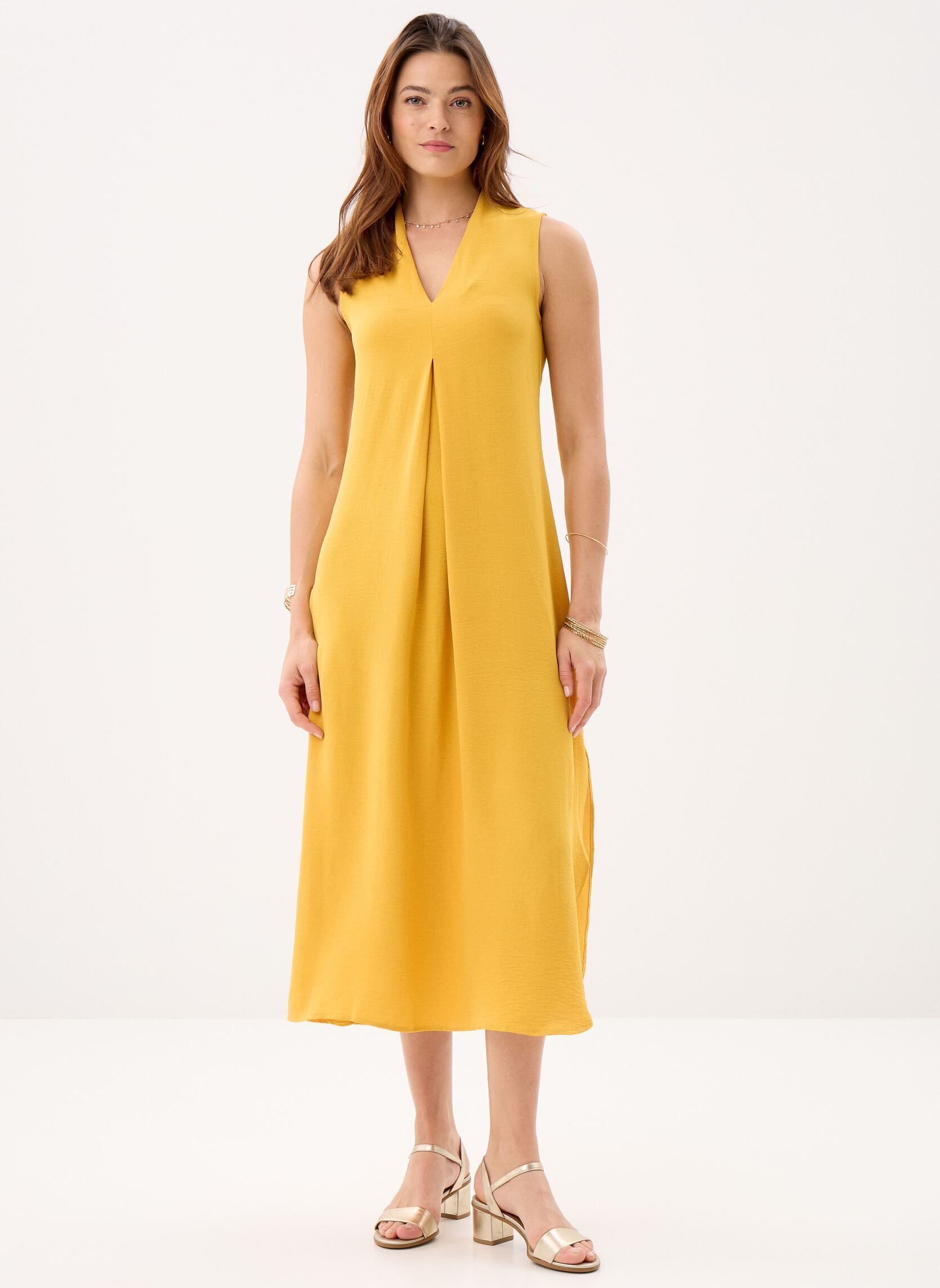 Lange Kleider Ladies Woven Dress G971EE damen gelb Molly Bracken Lange Kleider Ladies Woven Dress G971EE damen gelb MANGO YELLOW