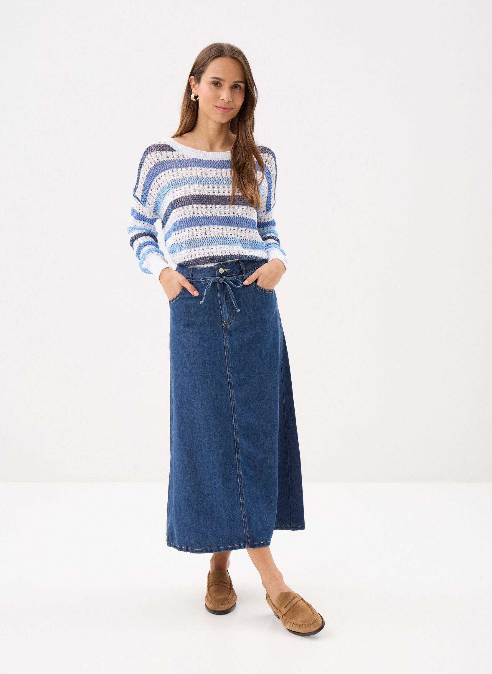 Truien Ladies Knitted Sweater LA1271EP dames blauw Molly Bracken Truien Ladies Knitted Sweater LA1271EP dames blauw BLUE