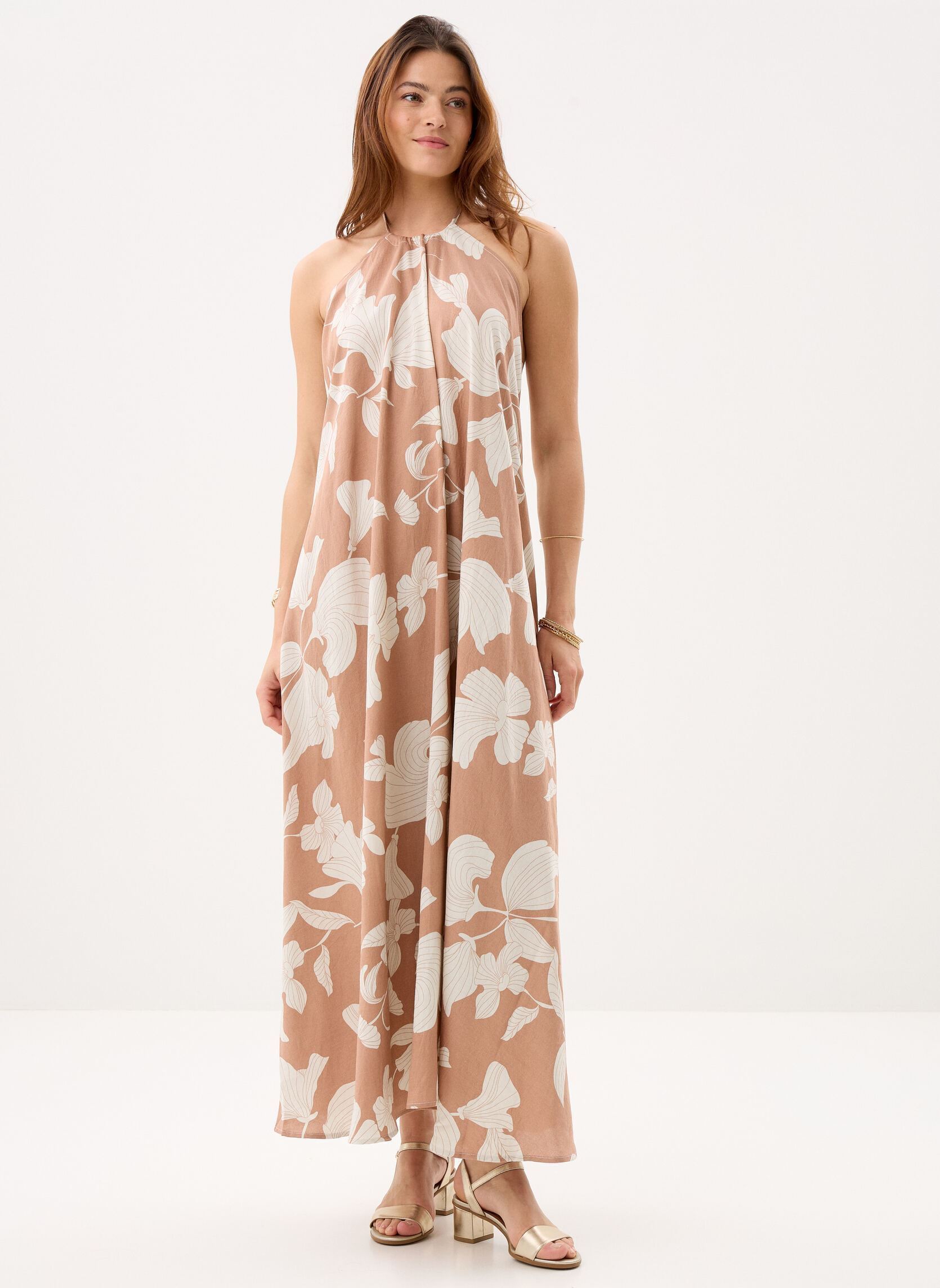 Lange Kleider Ladies Woven Dress LA1863EE damen beige Molly Bracken Lange Kleider Ladies Woven Dress LA1863EE damen beige BEIGE CHLOE