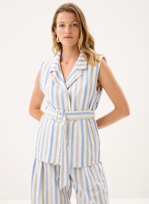 Molly Bracken Westen Ladies Woven Sleeveless Jacket LA1888EP damen blau