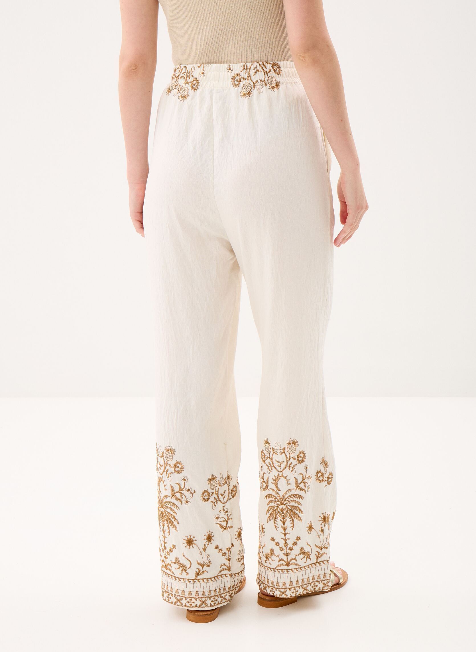 Pantalons larges Ladies Woven Pants LA1904EE femme blanc Molly Bracken Pantalons larges Ladies Woven Pants LA1904EE femme blanc OFFWHITE/BEIGE