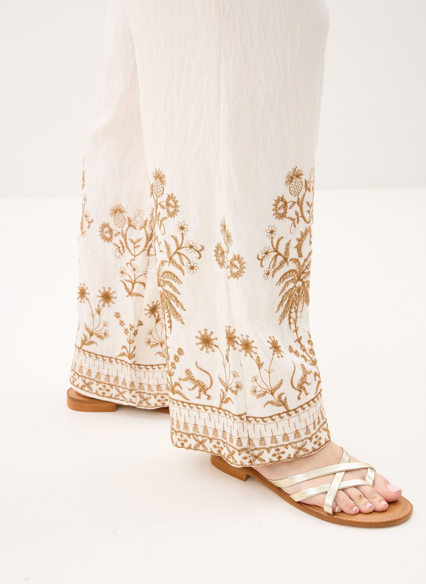 Pantalons larges Ladies Woven Pants LA1904EE femme blanc Molly Bracken Pantalons larges Ladies Woven Pants LA1904EE femme blanc OFFWHITE/BEIGE