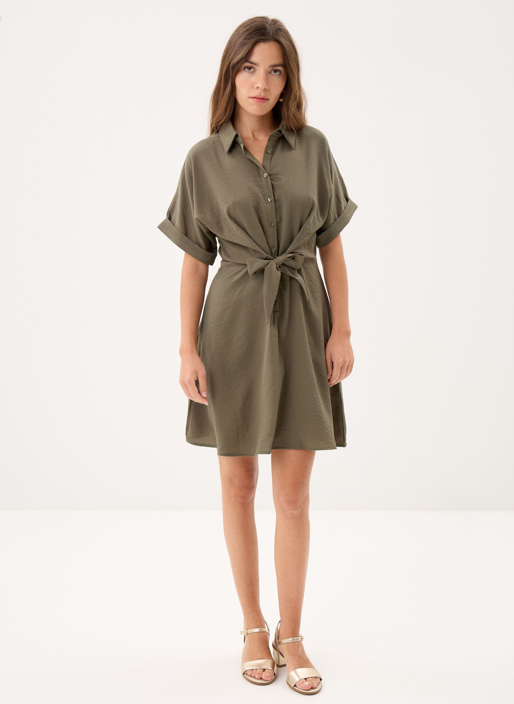 Robes Ladies Woven Dress LA1935EP femme vert Molly Bracken Robes Ladies Woven Dress LA1935EP femme vert KHAKI