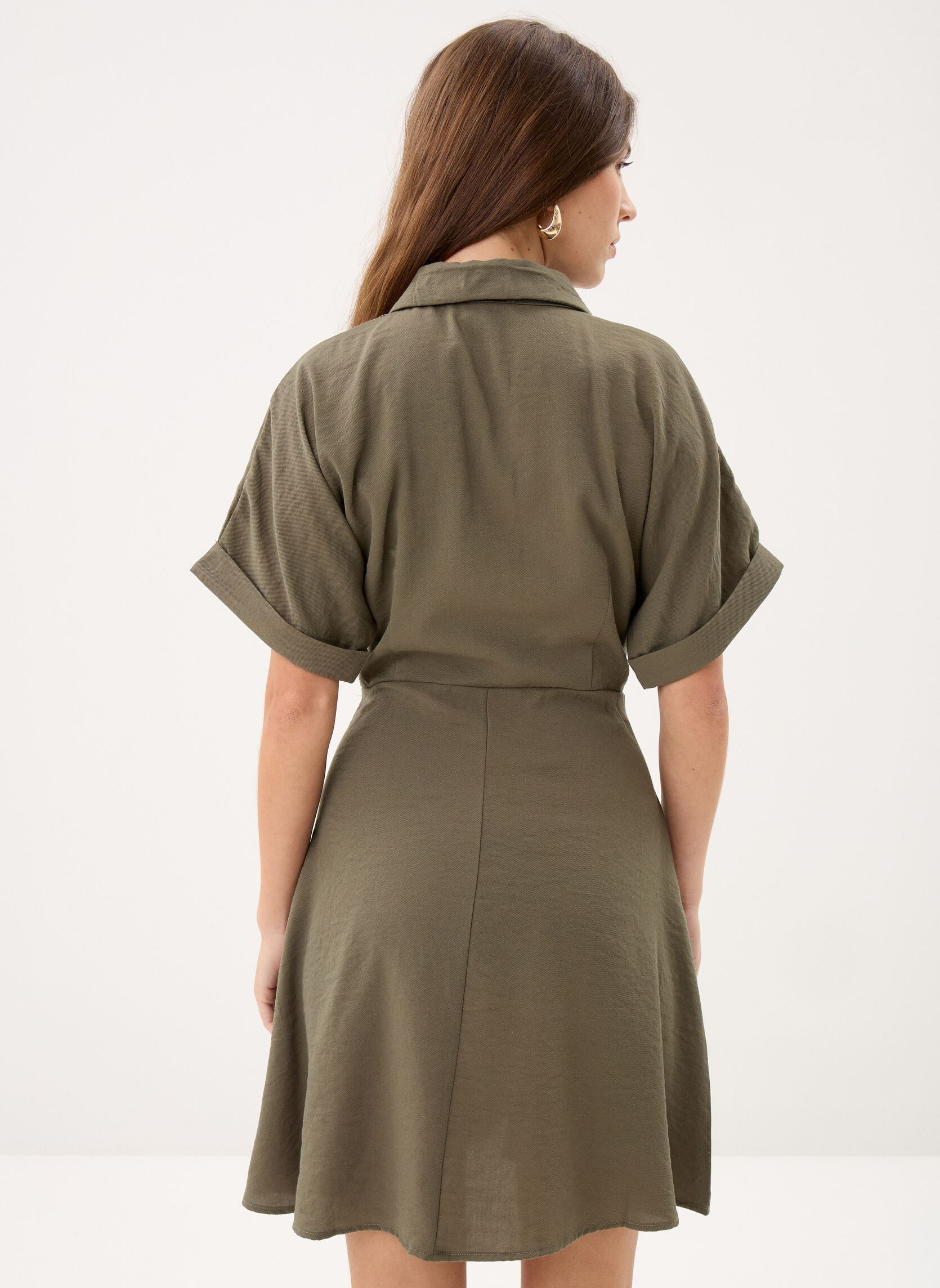 Robes Ladies Woven Dress LA1935EP femme vert Molly Bracken Robes Ladies Woven Dress LA1935EP femme vert KHAKI