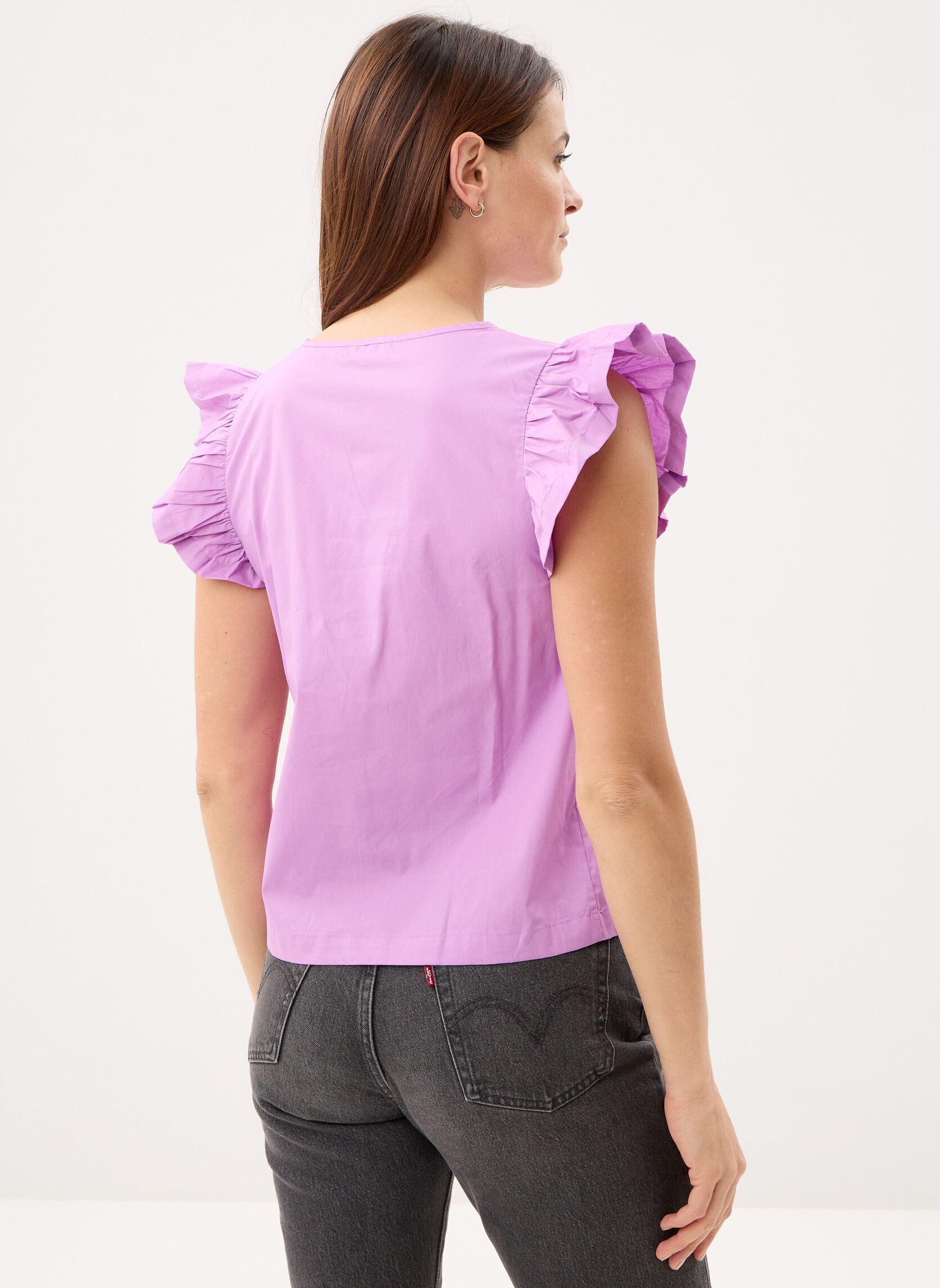 Tops Ladies Woven Top LA1939EE femme violet Molly Bracken Tops Ladies Woven Top LA1939EE femme violet LILAC