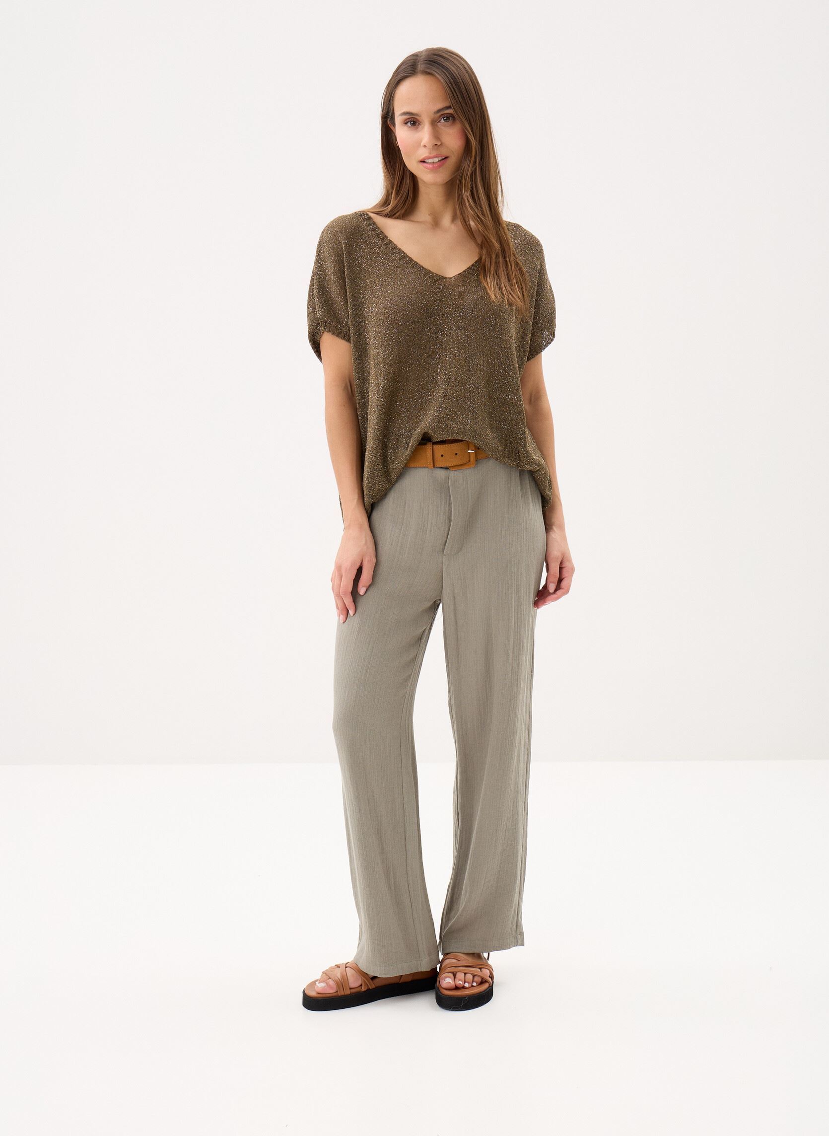 Wijde broeken Ladies Woven Pants LA1955EP dames groen Molly Bracken Wijde broeken Ladies Woven Pants LA1955EP dames groen LIGHT KHAKI