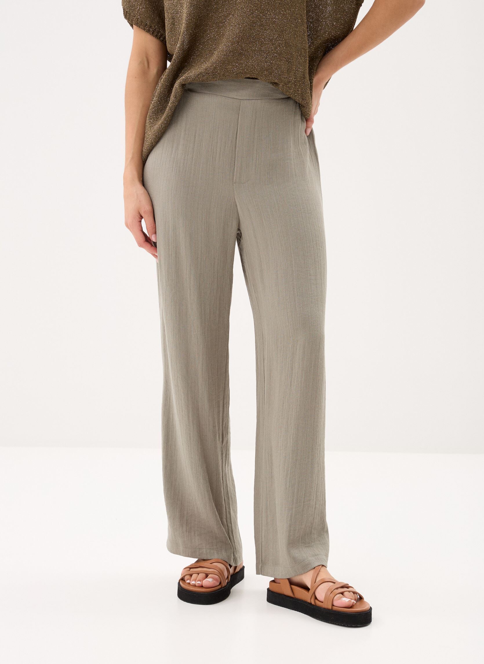 Wijde broeken Ladies Woven Pants LA1955EP dames groen Molly Bracken Wijde broeken Ladies Woven Pants LA1955EP dames groen LIGHT KHAKI