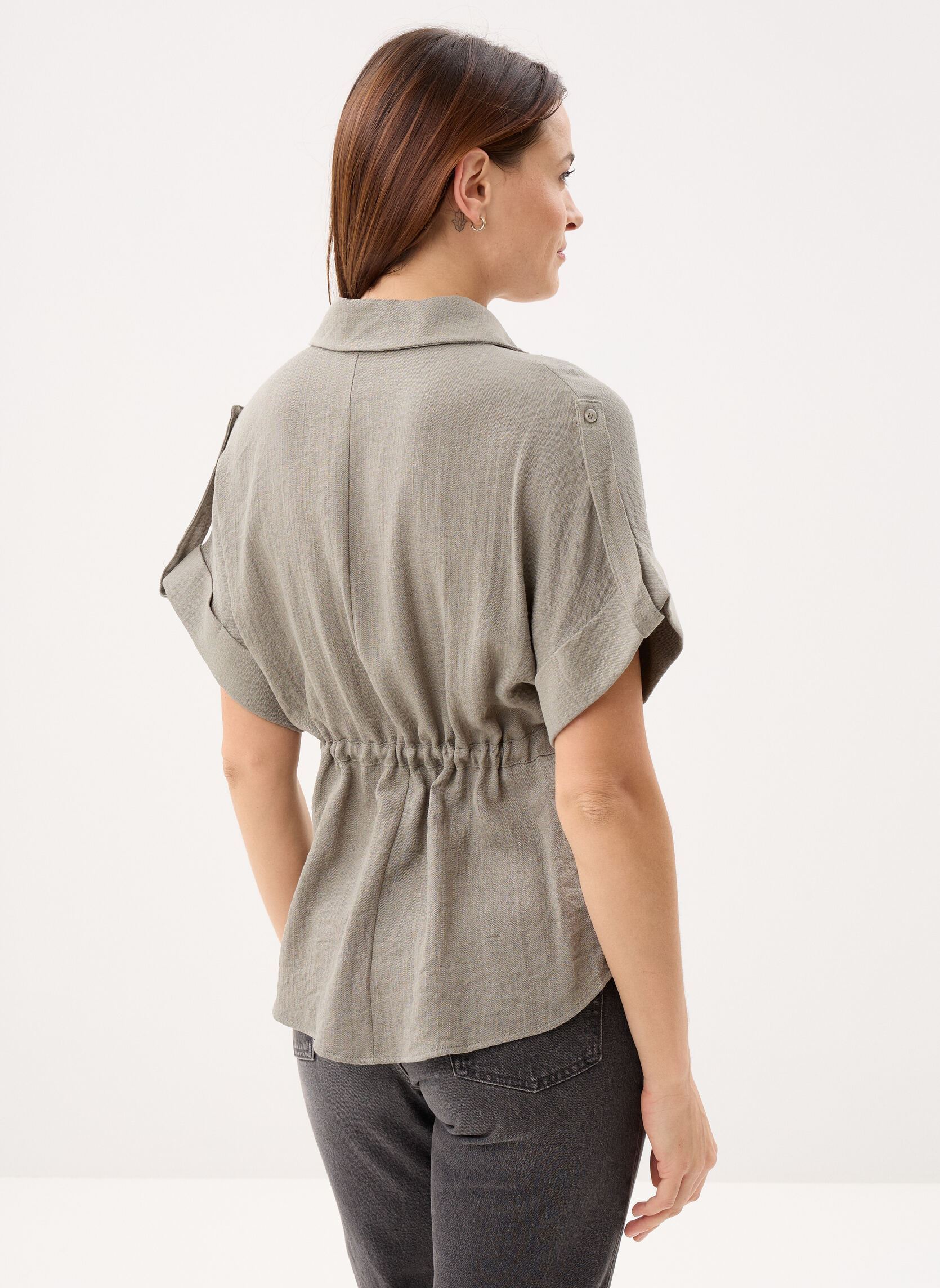 Kurzarm-Hemden Ladies Woven Shirt LA1957EP damen grün Molly Bracken Kurzarm-Hemden Ladies Woven Shirt LA1957EP damen grün LIGHT KHAKI