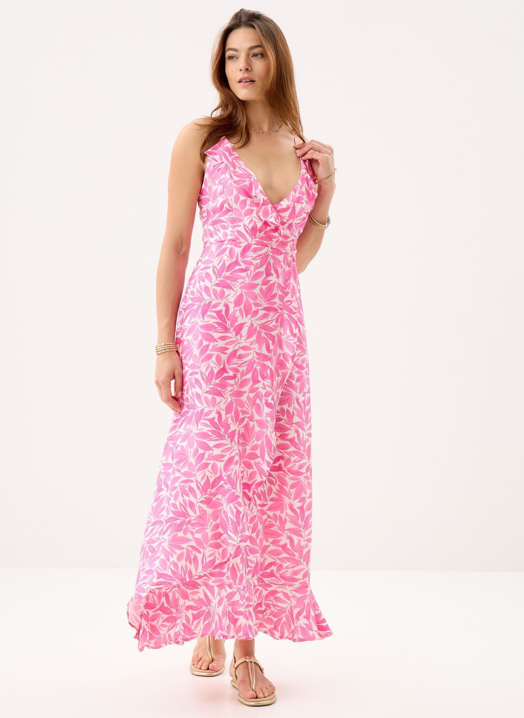 Robes longues Ladies Woven Dress LA70AEE femme rose Molly Bracken Robes longues Ladies Woven Dress LA70AEE femme rose PINK MAGENTA