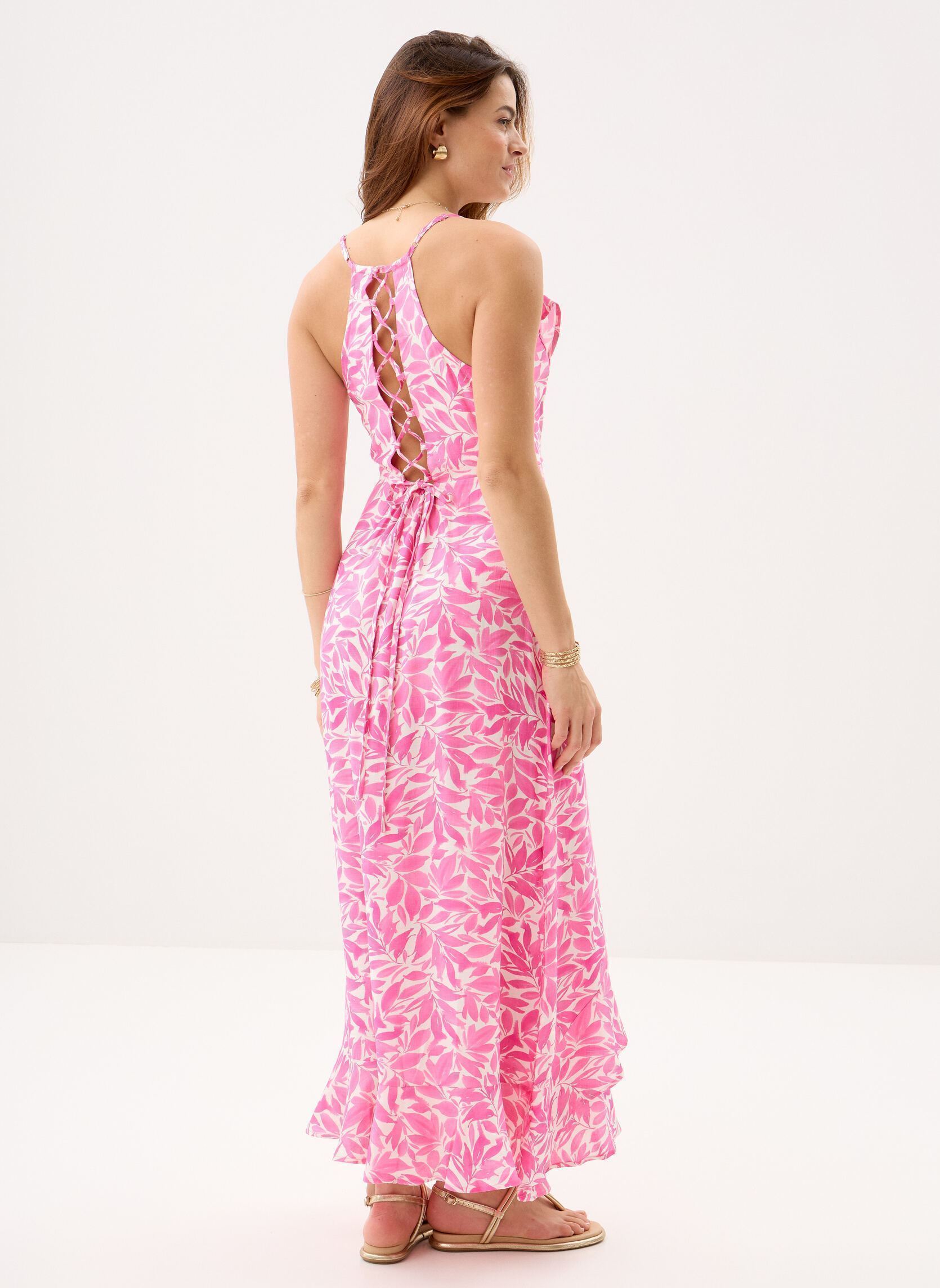 Robes longues Ladies Woven Dress LA70AEE femme rose Molly Bracken Robes longues Ladies Woven Dress LA70AEE femme rose PINK MAGENTA