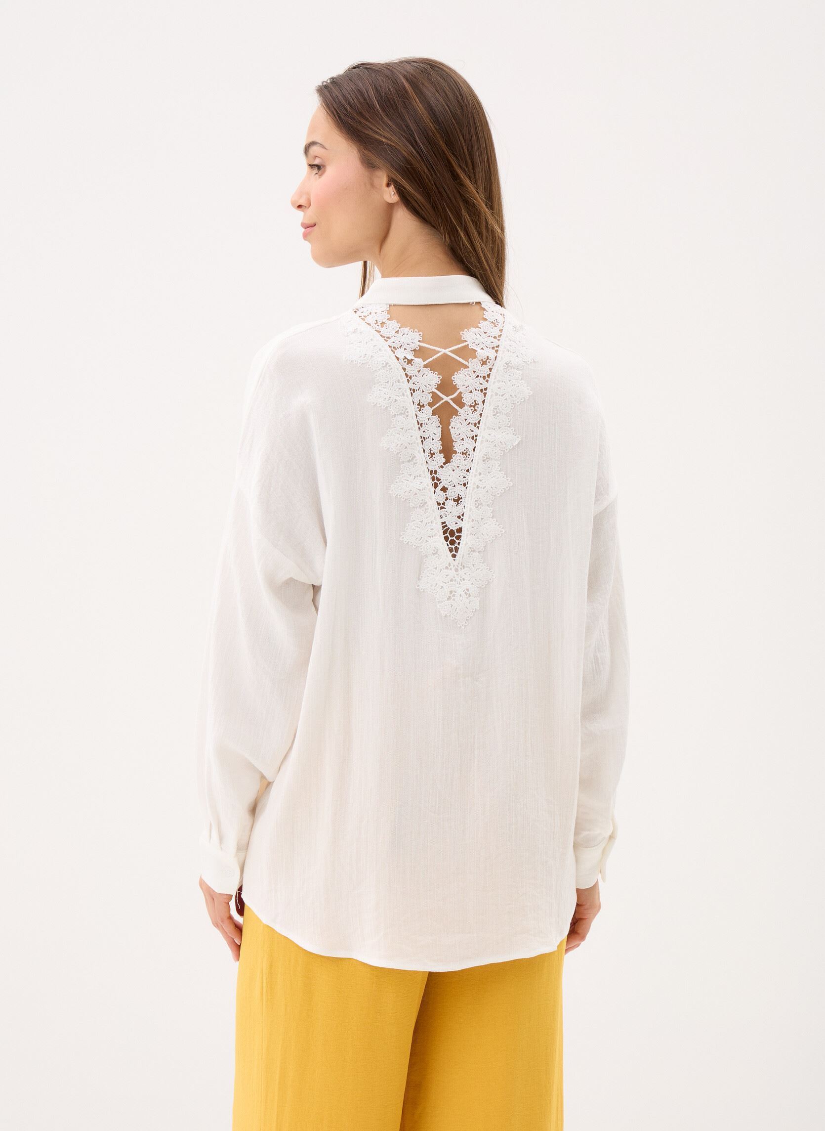 Lange mouw overhemden Ladies Woven Shirt LAF131EP dames wit Molly Bracken Lange mouw overhemden Ladies Woven Shirt LAF131EP dames wit WHITE