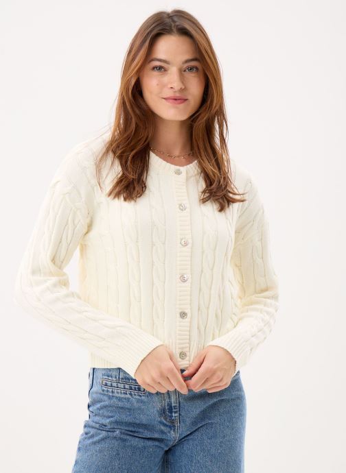 Molly Bracken Strickjacken und Westen Ladies Knitted Cardigan LAS139EP damen weiß