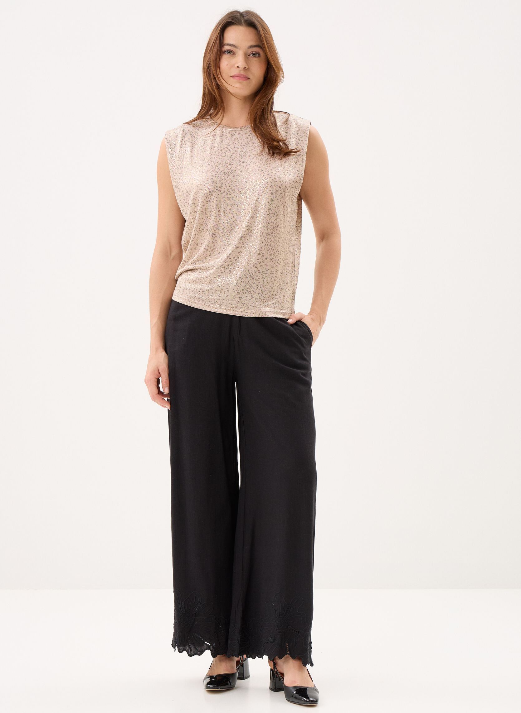 Tops Ladies Knitted Tank Top LAS140EP femme beige Molly Bracken Tops Ladies Knitted Tank Top LAS140EP femme beige BEIGE