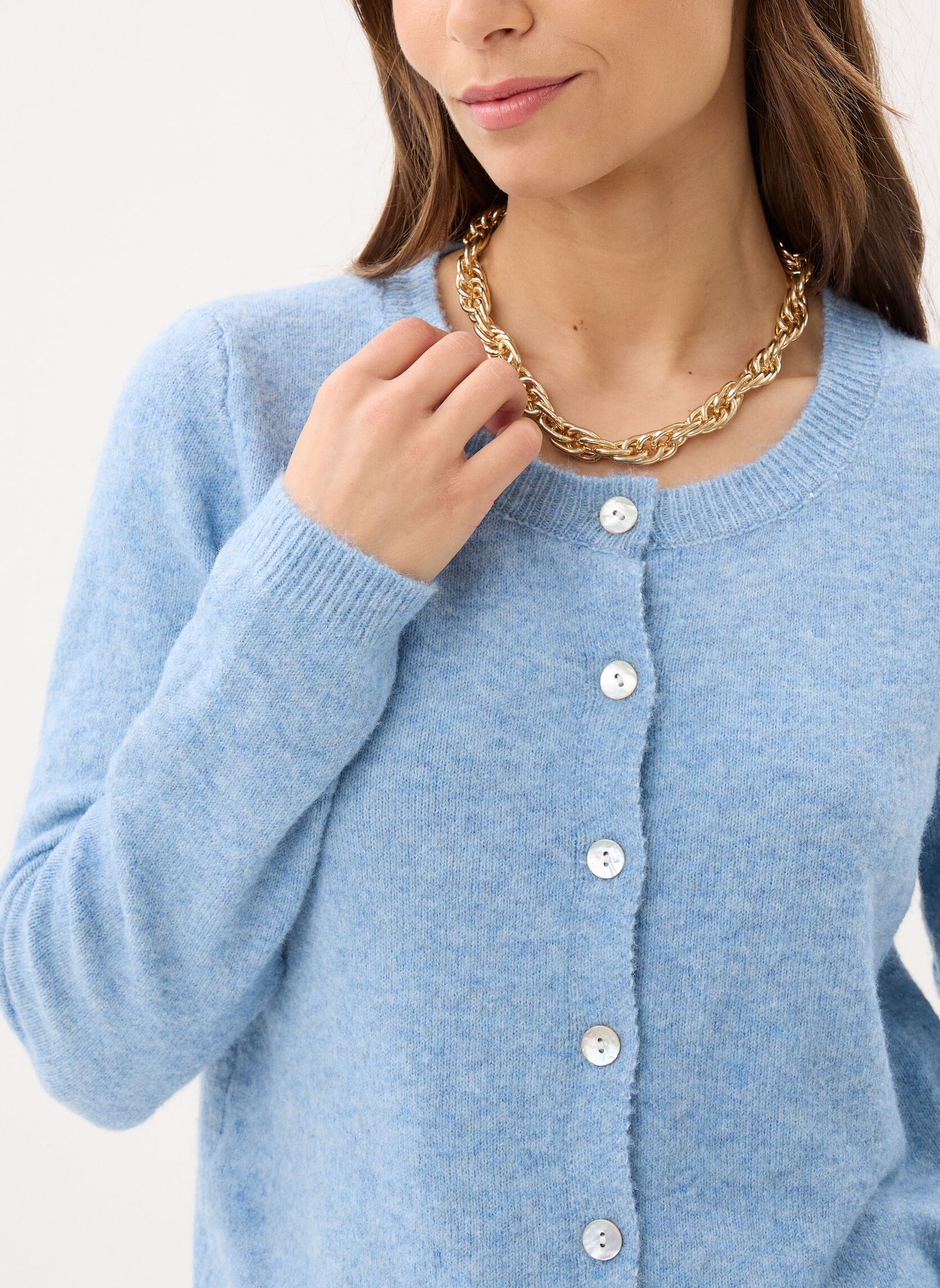 Vesten Ladies Knitted Cardigan LAS142EP dames blauw Molly Bracken Vesten Ladies Knitted Cardigan LAS142EP dames blauw BLUE