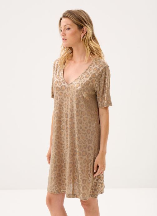 Molly Bracken Robes Ladies Knitted Dress MW118EE femme or et bronze