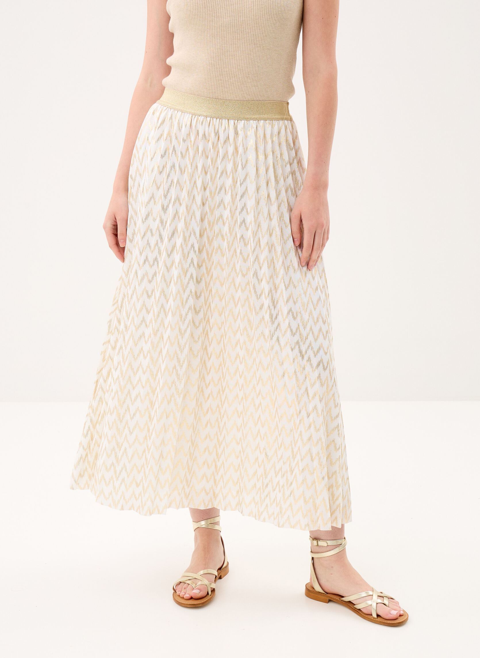 Midi-Röcke Ladies Knitted Skirt PW119EE damen weiß Molly Bracken Midi-Röcke Ladies Knitted Skirt PW119EE damen weiß WHITE