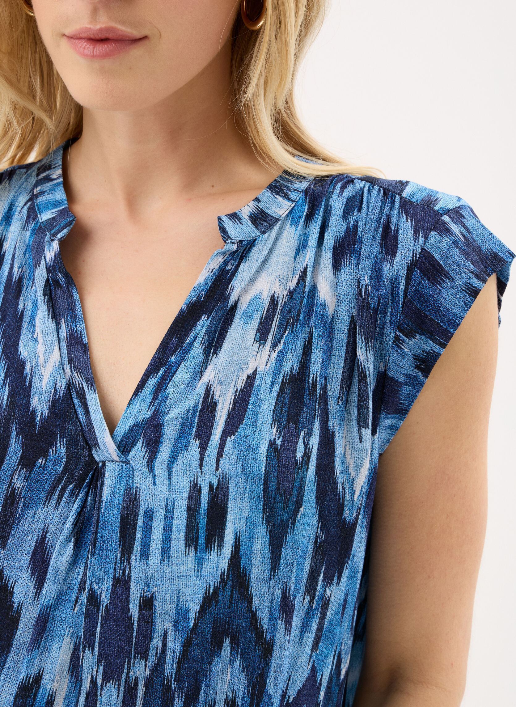 Tops Ladies Woven Top T1962EP dames blauw Molly Bracken Tops Ladies Woven Top T1962EP dames blauw BLUE INDIGO