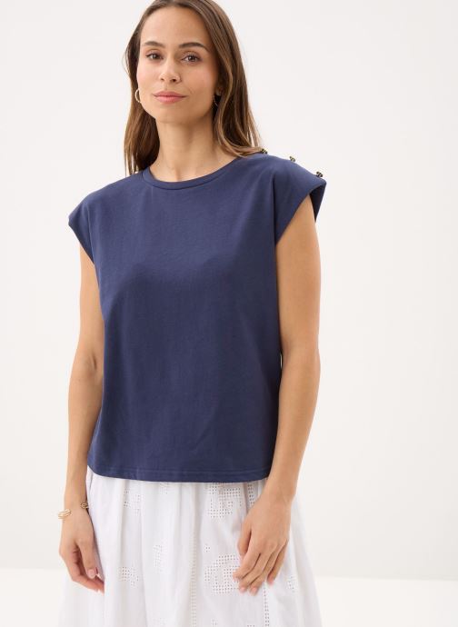 Molly Bracken Kurzarm-T-Shirts Ladies Knitted Tee T2018EP damen blau