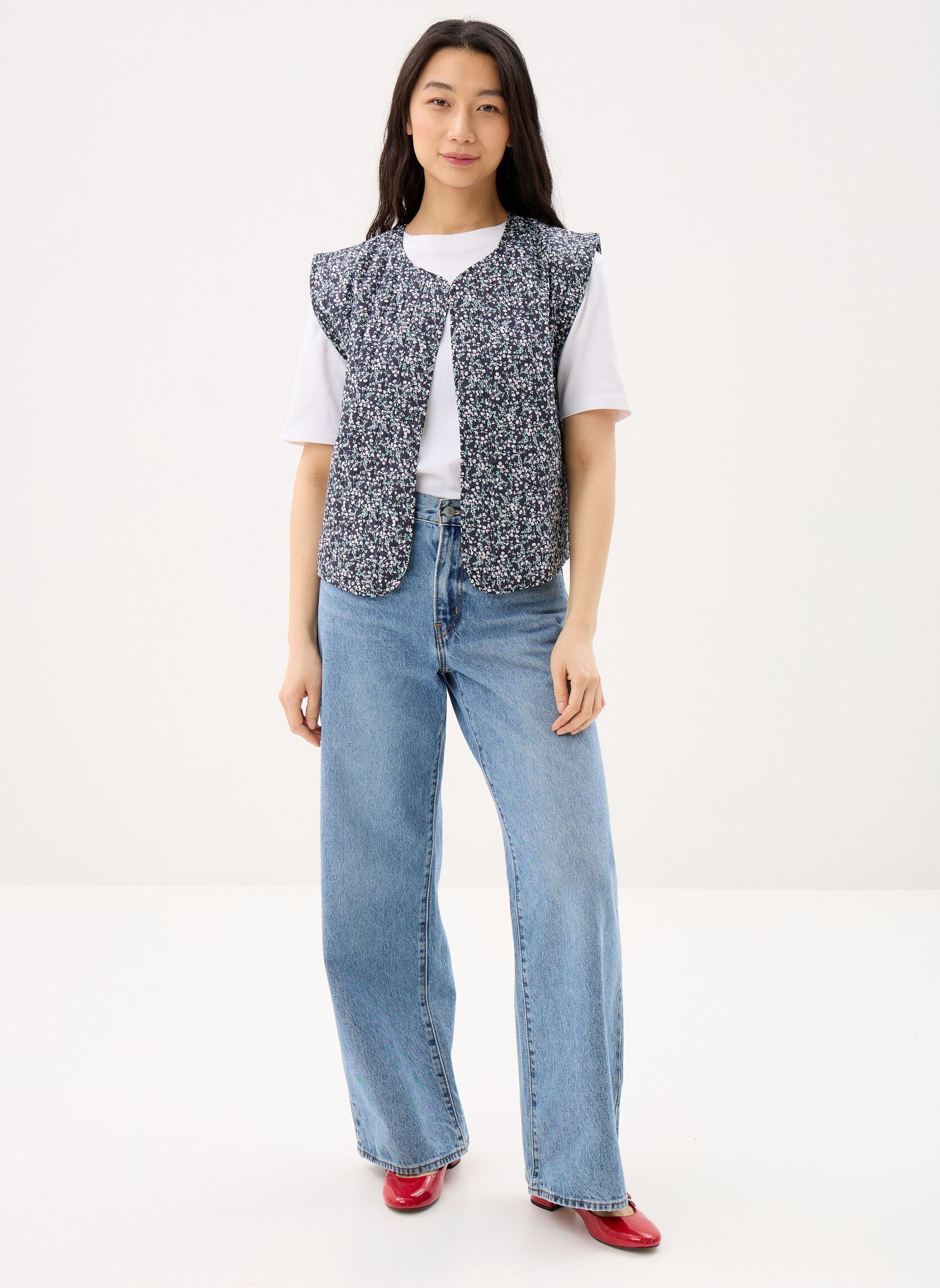 Bodywarmer Ladies Woven Sleeveless Jacket T2171EP dames blauw Molly Bracken Bodywarmer Ladies Woven Sleeveless Jacket T2171EP dames blauw NAVY DAISY