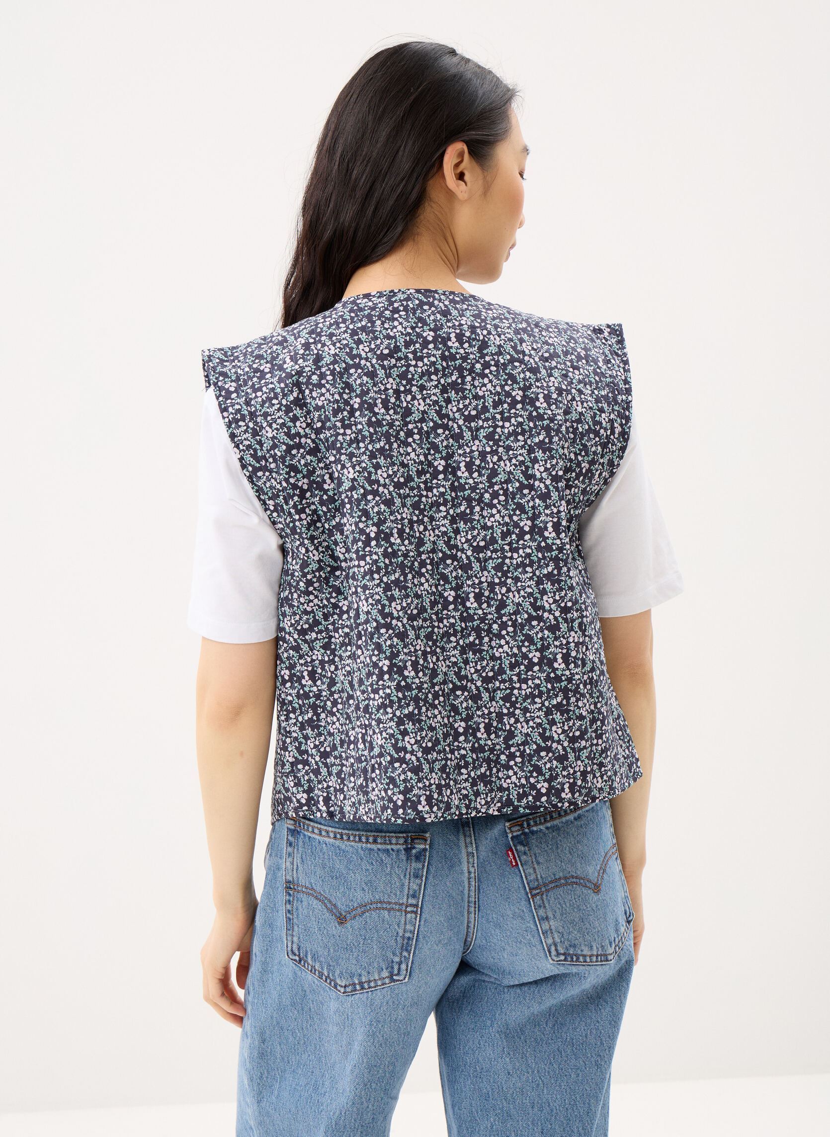Bodywarmer Ladies Woven Sleeveless Jacket T2171EP dames blauw Molly Bracken Bodywarmer Ladies Woven Sleeveless Jacket T2171EP dames blauw NAVY DAISY