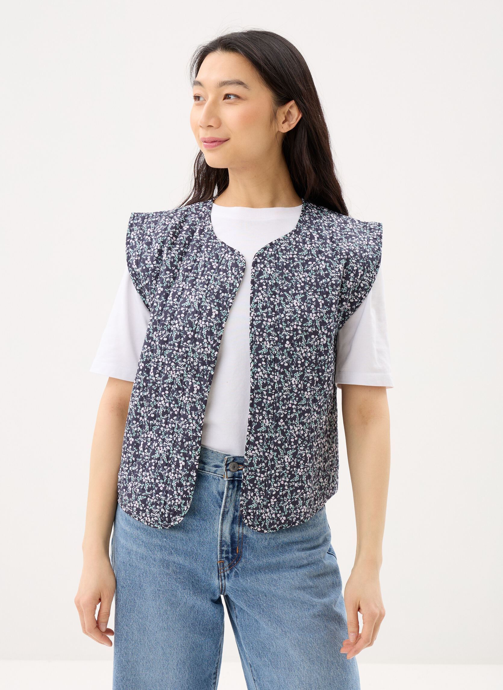 Bodywarmer Ladies Woven Sleeveless Jacket T2171EP dames blauw Molly Bracken Bodywarmer Ladies Woven Sleeveless Jacket T2171EP dames blauw NAVY DAISY