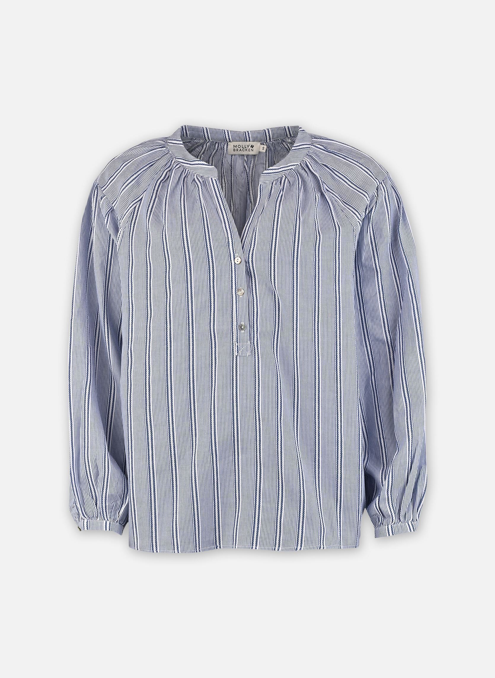 Langarm-Blusen Ladies Woven Blouse T2174BEP damen blau Molly Bracken Langarm-Blusen Ladies Woven Blouse T2174BEP damen blau BLUE
