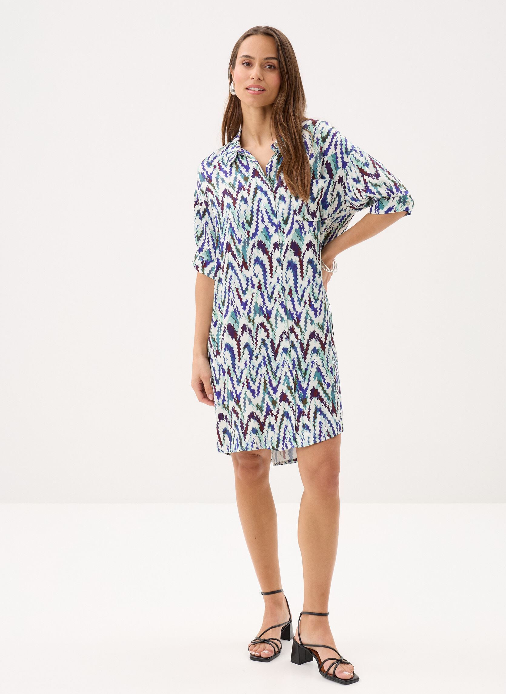 Jurken Ladies Woven Dress T2189EP dames blauw Molly Bracken Jurken Ladies Woven Dress T2189EP dames blauw BLUE CAMILLE