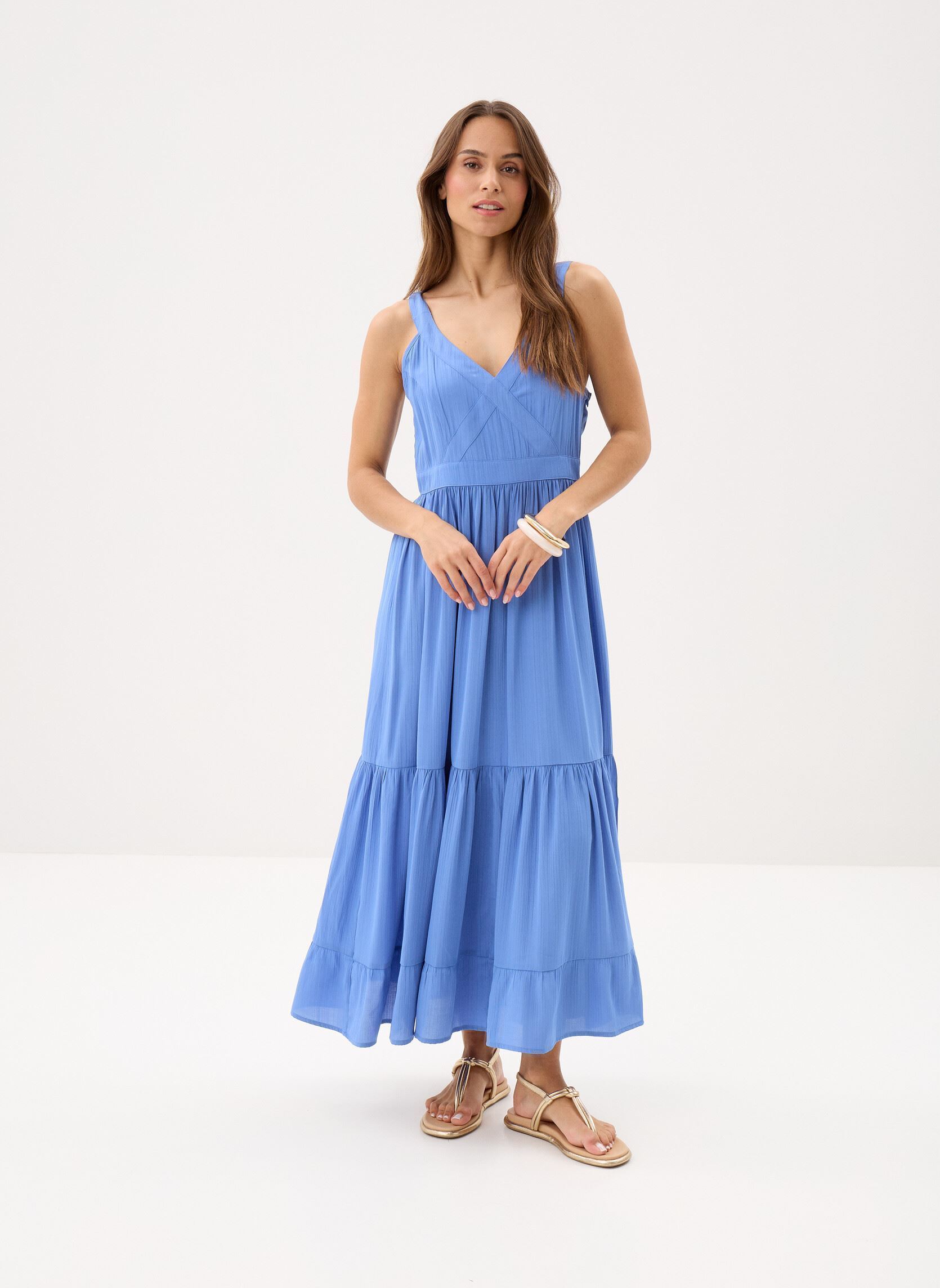 Lange Kleider Ladies Woven Dress T2204BEP damen blau Molly Bracken Lange Kleider Ladies Woven Dress T2204BEP damen blau BLUE