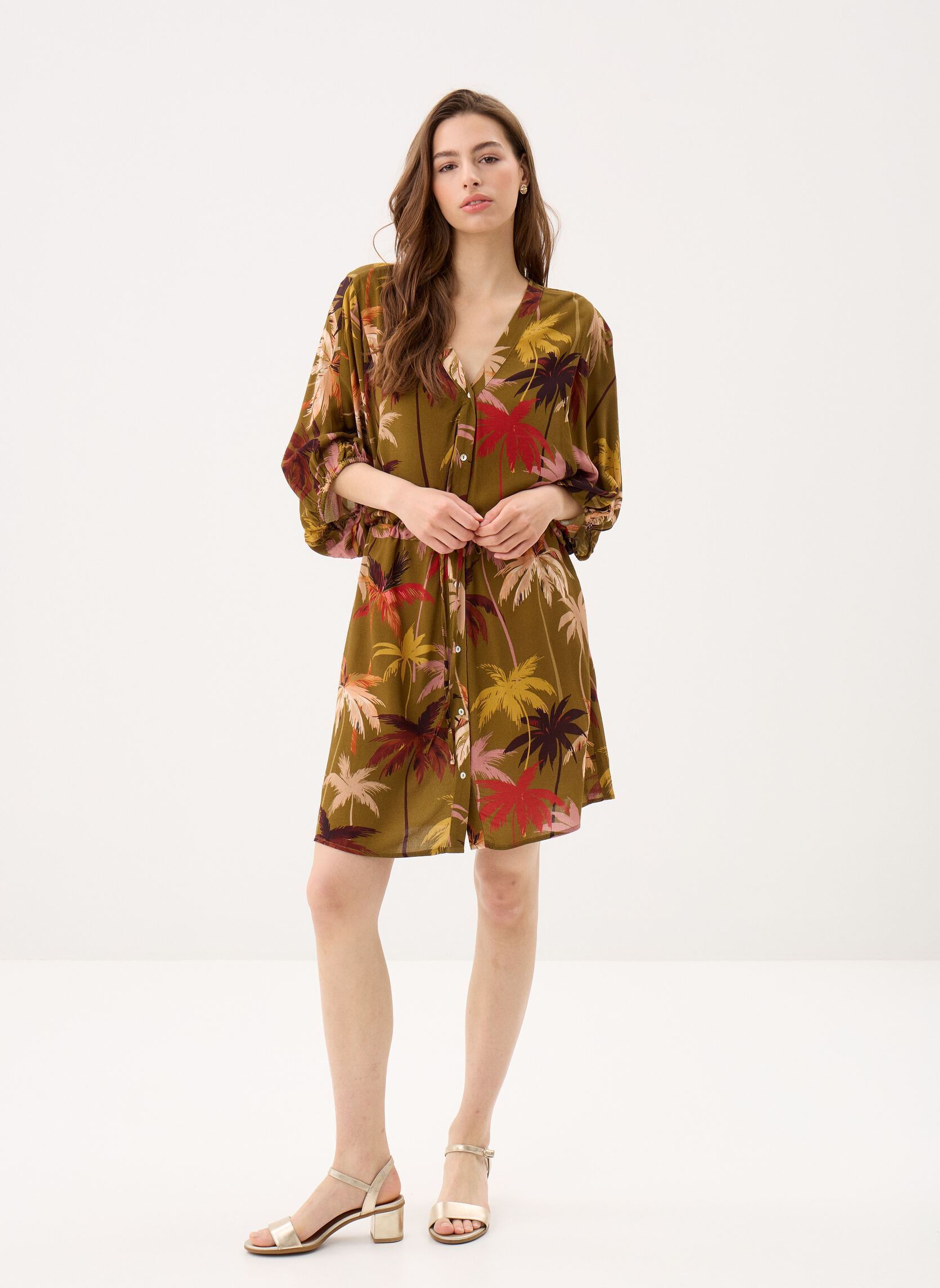 Robes Ladies Woven Dress T2211EE femme vert Molly Bracken Robes Ladies Woven Dress T2211EE femme vert KHAKI MOANA