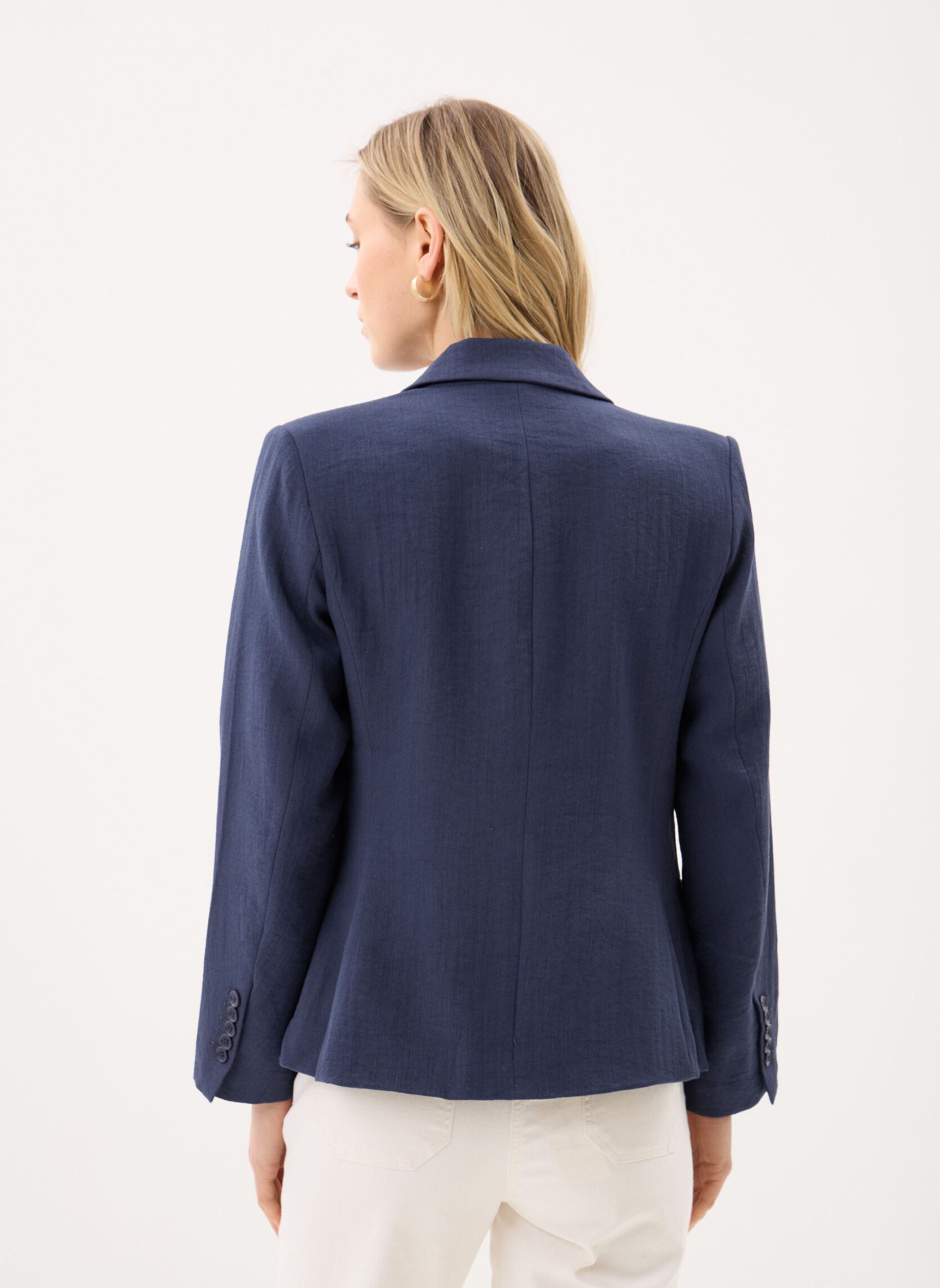 Blazer Ladies Woven Blazer T2232EP dames blauw Molly Bracken Blazer Ladies Woven Blazer T2232EP dames blauw NAVY BLUE