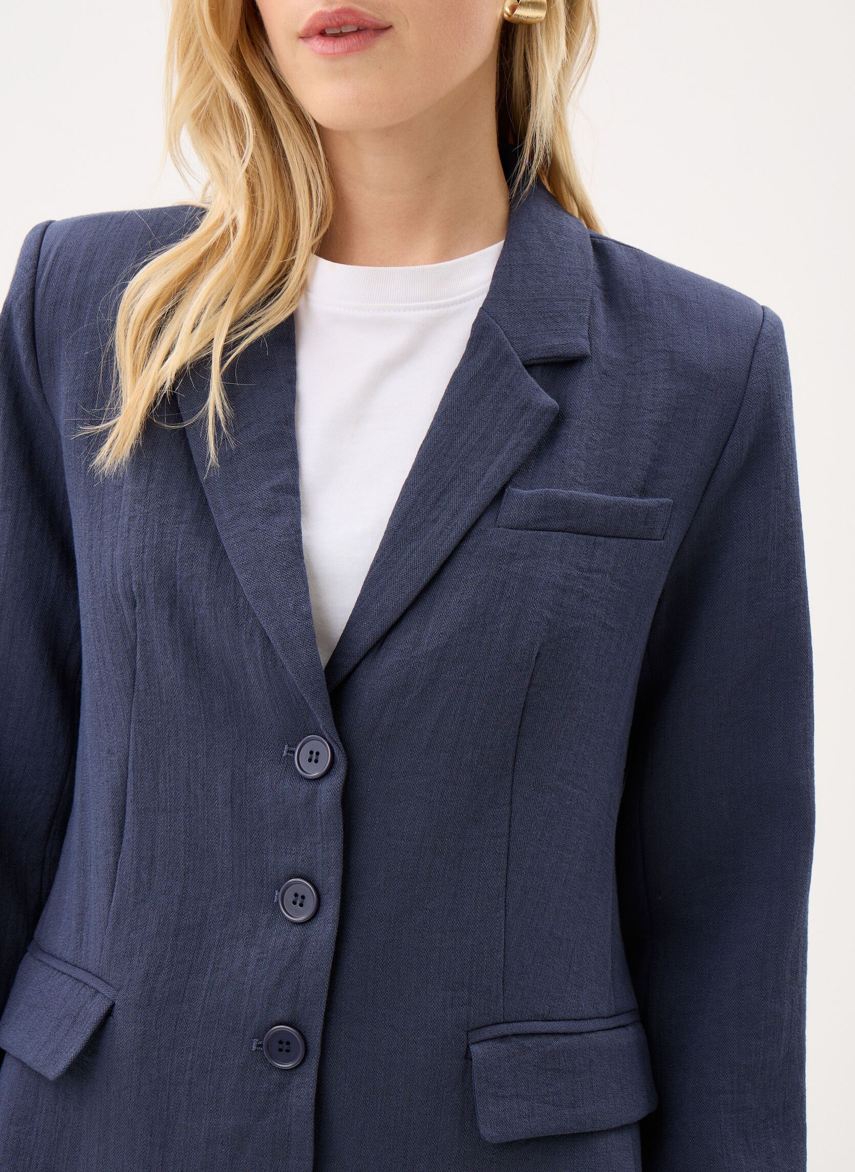 Blazer Ladies Woven Blazer T2232EP dames blauw Molly Bracken Blazer Ladies Woven Blazer T2232EP dames blauw NAVY BLUE