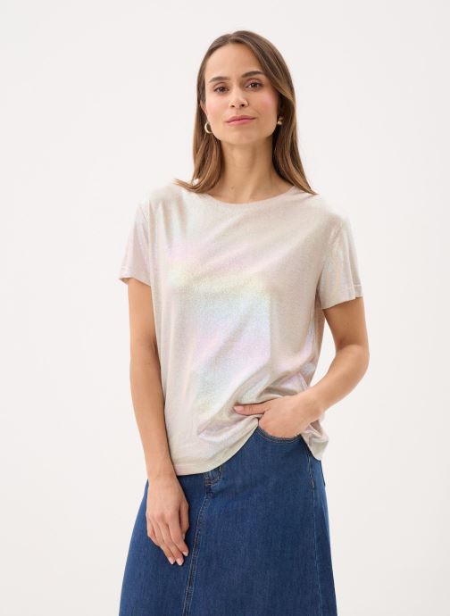 Molly Bracken Kurzarm-T-Shirts Ladies Knitted Tee TS103EP damen beige