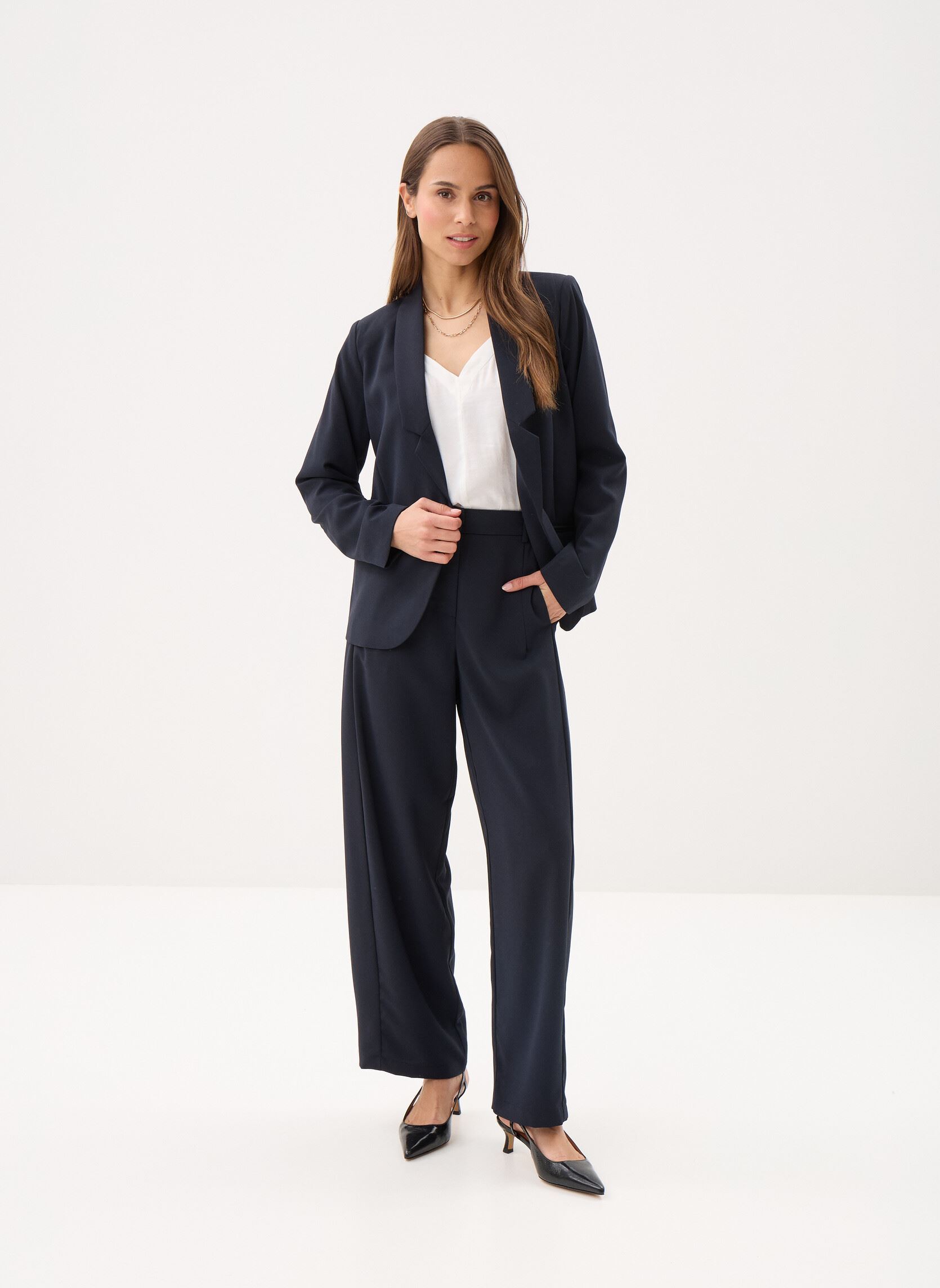 Weite Hosen Ladies Woven Pants TS147AEP damen blau Molly Bracken Weite Hosen Ladies Woven Pants TS147AEP damen blau NAVY BLUE