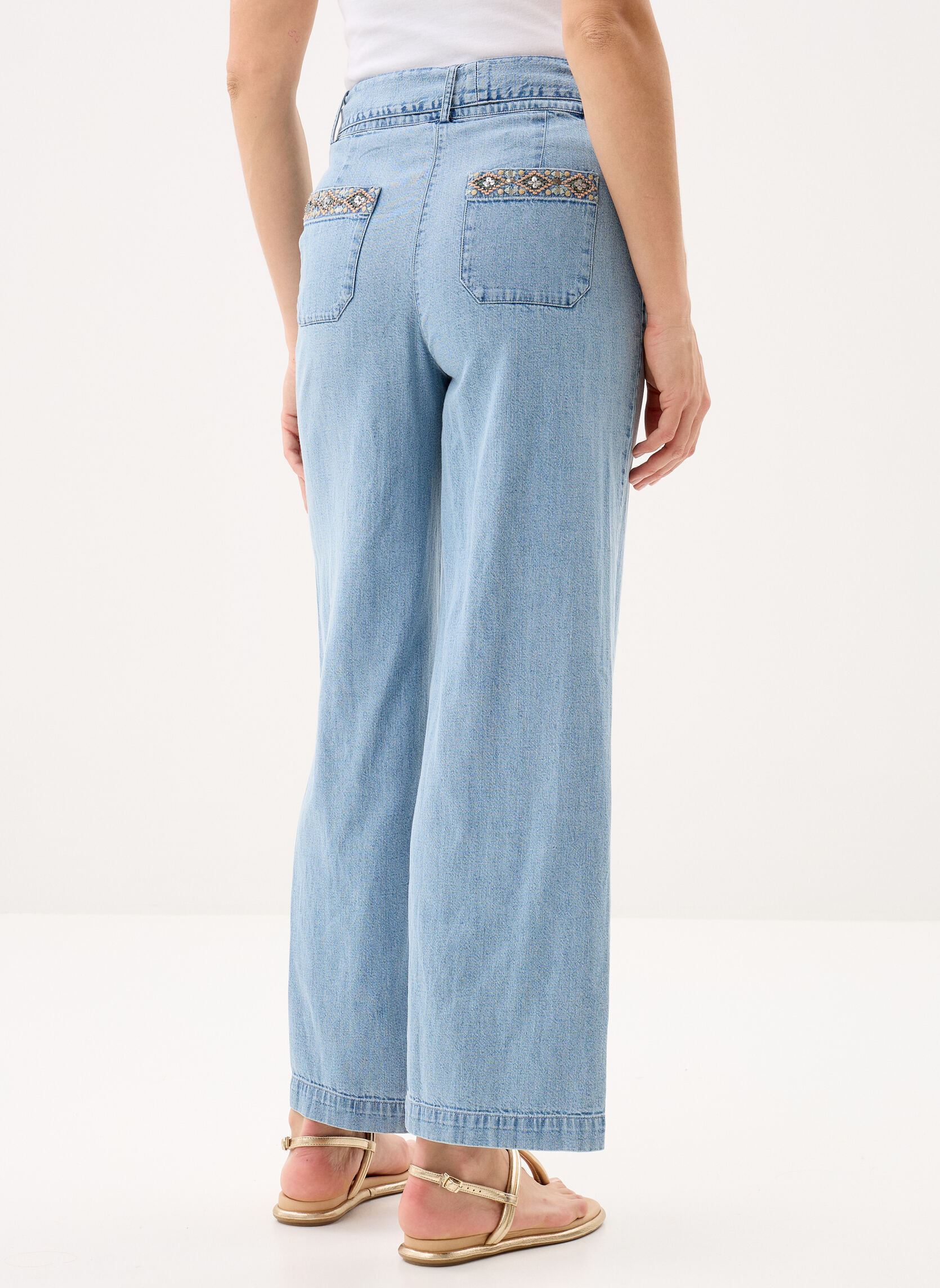Wijde jeans / Flared Jeans Ladies Woven Pants ZA211EE dames blauw Molly Bracken Wijde jeans / Flared Jeans Ladies Woven Pants ZA211EE dames blauw BLUE
