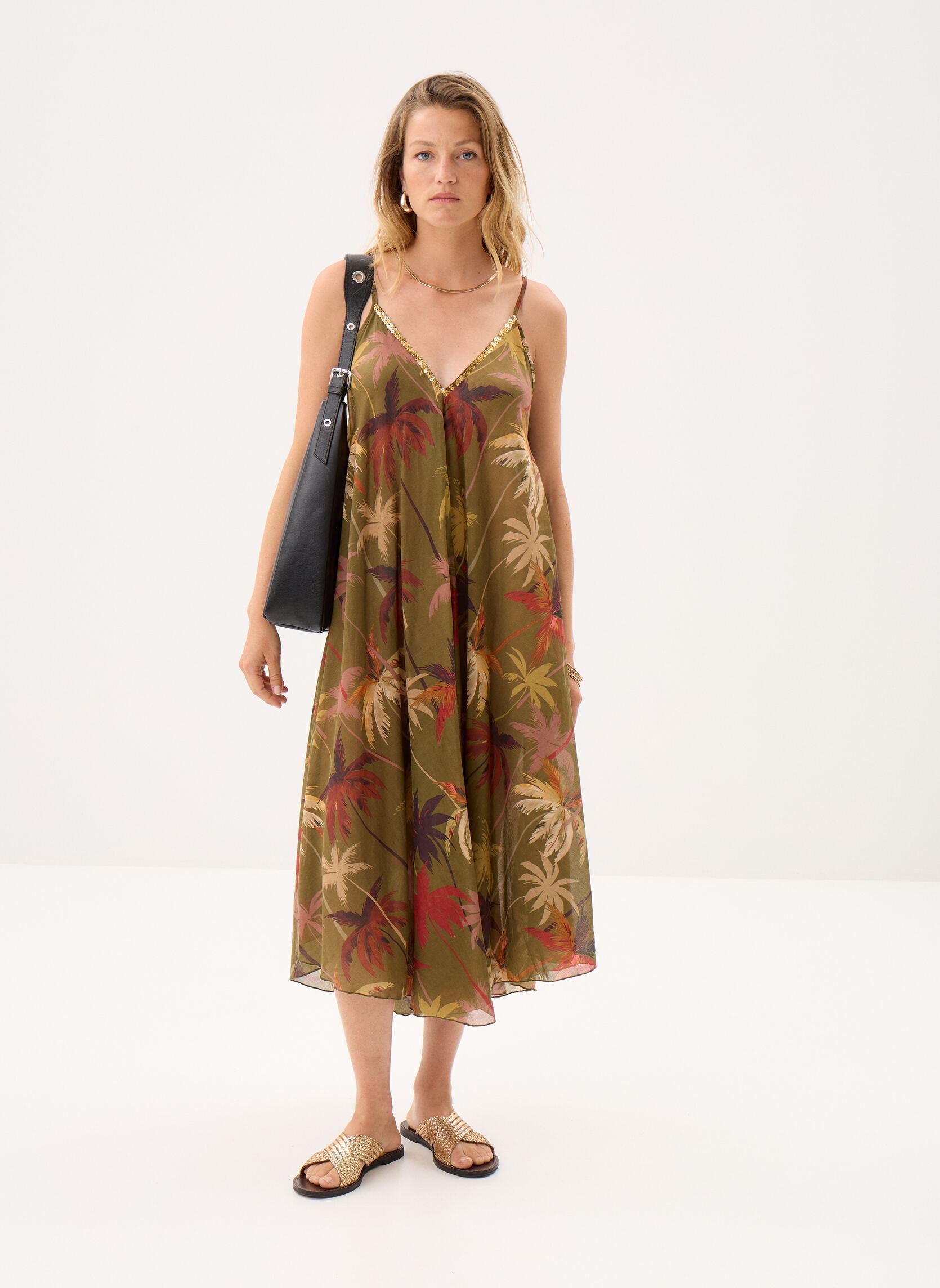 Lange Kleider Ladies Woven Dress ZB164DEE damen grün Molly Bracken Lange Kleider Ladies Woven Dress ZB164DEE damen grün KHAKI MOANA