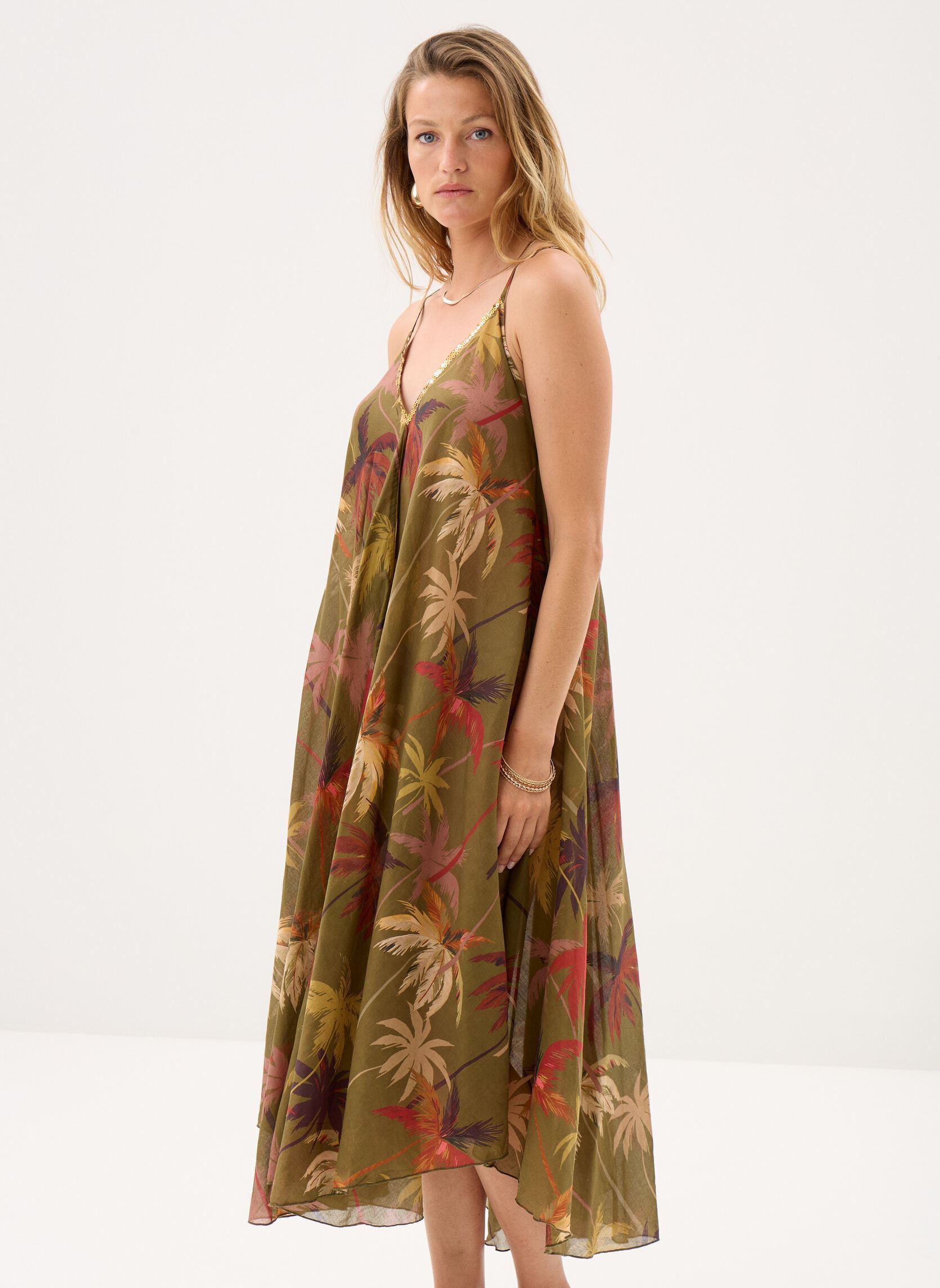 Lange Kleider Ladies Woven Dress ZB164DEE damen grün Molly Bracken Lange Kleider Ladies Woven Dress ZB164DEE damen grün KHAKI MOANA
