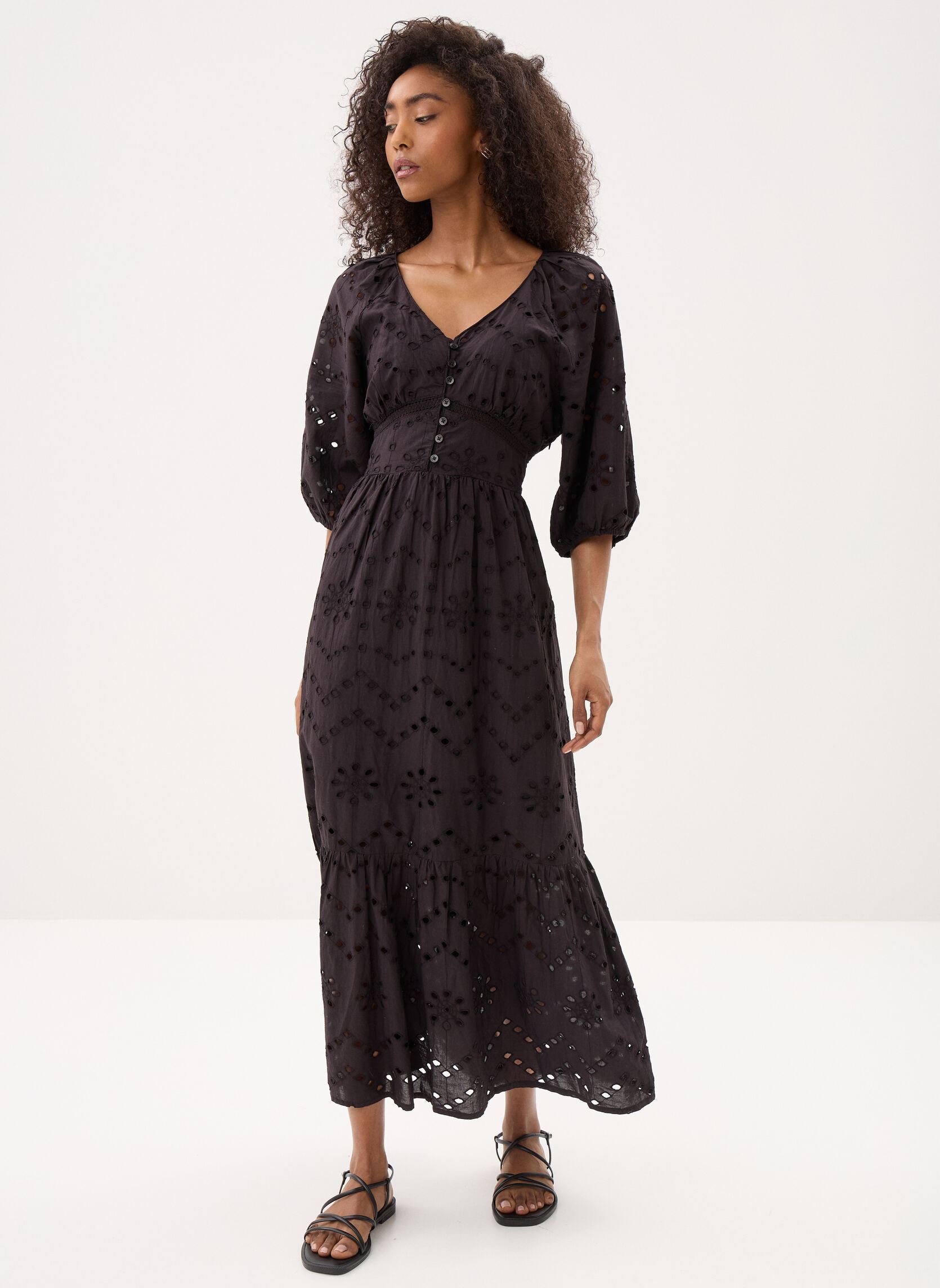 Lange Kleider Ladies Woven Dress ZM103BEE damen schwarz Molly Bracken Lange Kleider Ladies Woven Dress ZM103BEE damen schwarz BLACK