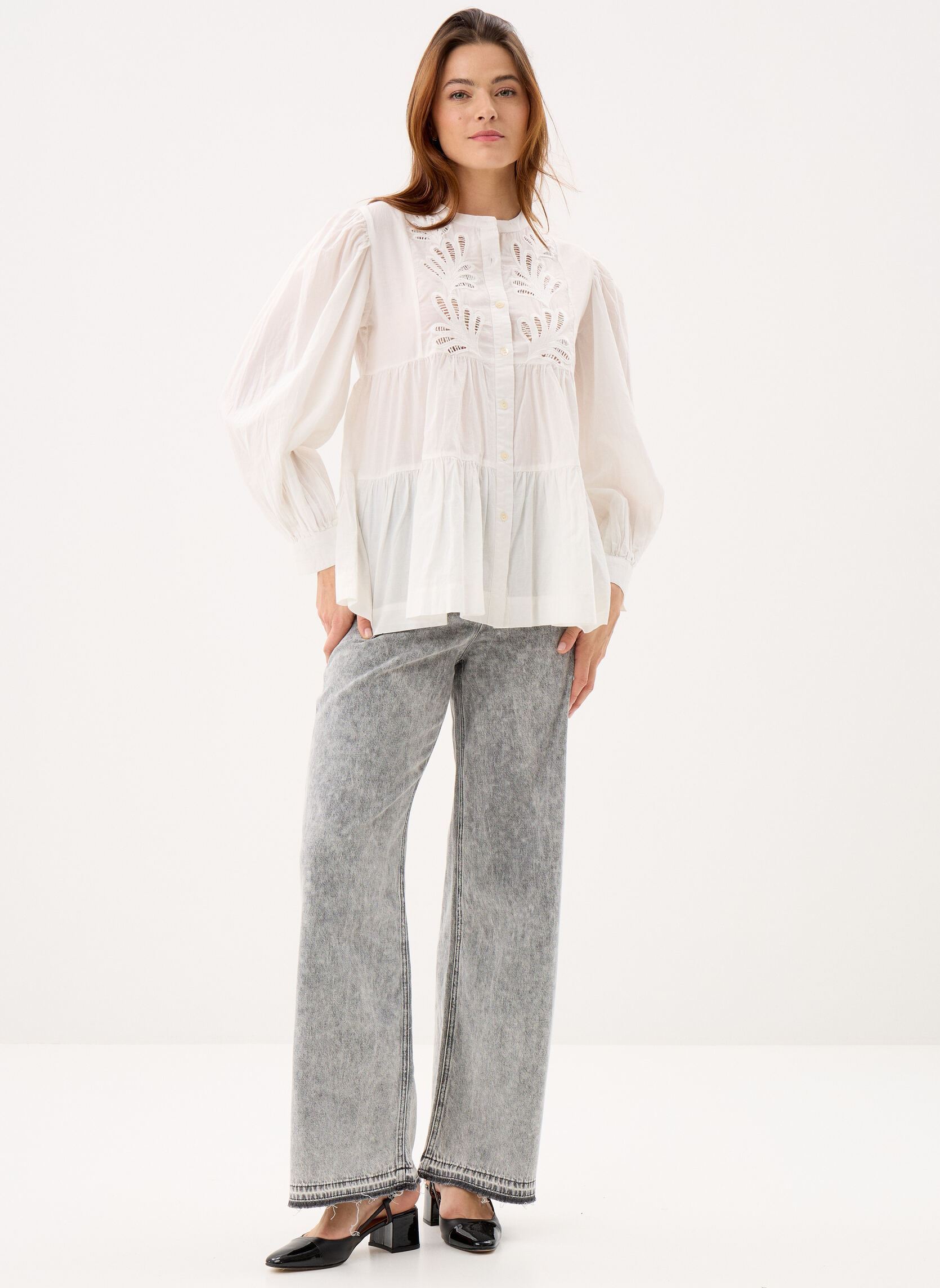 Langarm-Hemden Ladies Woven Shirt ZM120EE damen weiß Molly Bracken Langarm-Hemden Ladies Woven Shirt ZM120EE damen weiß OFFWHITE