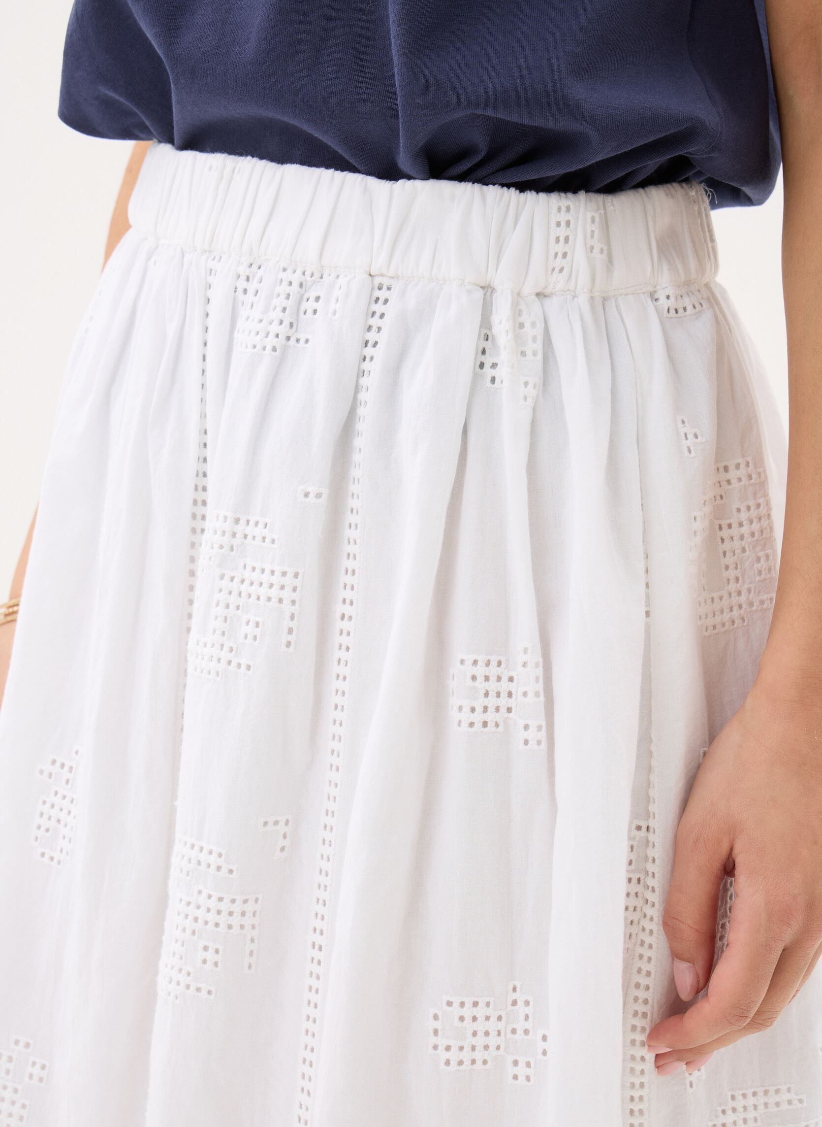 Halflange rokken Ladies Woven Skirt ZM128EE dames wit Molly Bracken Halflange rokken Ladies Woven Skirt ZM128EE dames wit OFFWHITE