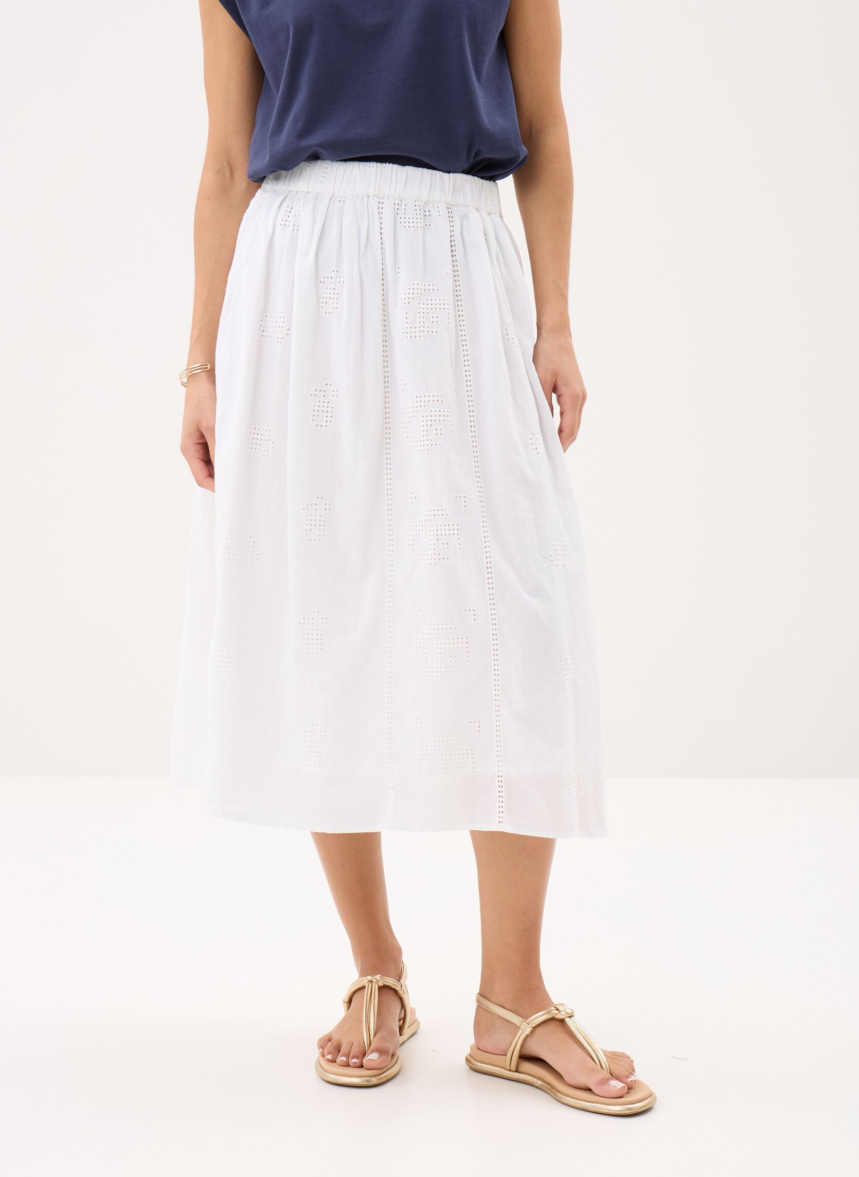 Halflange rokken Ladies Woven Skirt ZM128EE dames wit Molly Bracken Halflange rokken Ladies Woven Skirt ZM128EE dames wit OFFWHITE