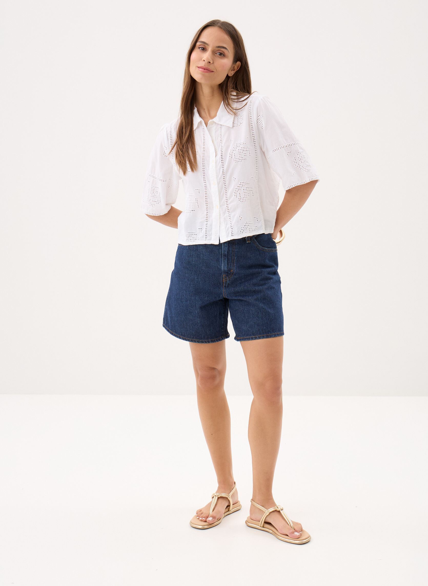 Korte mouw overhemden Ladies Woven Shirt ZM130EE dames wit Molly Bracken Korte mouw overhemden Ladies Woven Shirt ZM130EE dames wit OFFWHITE