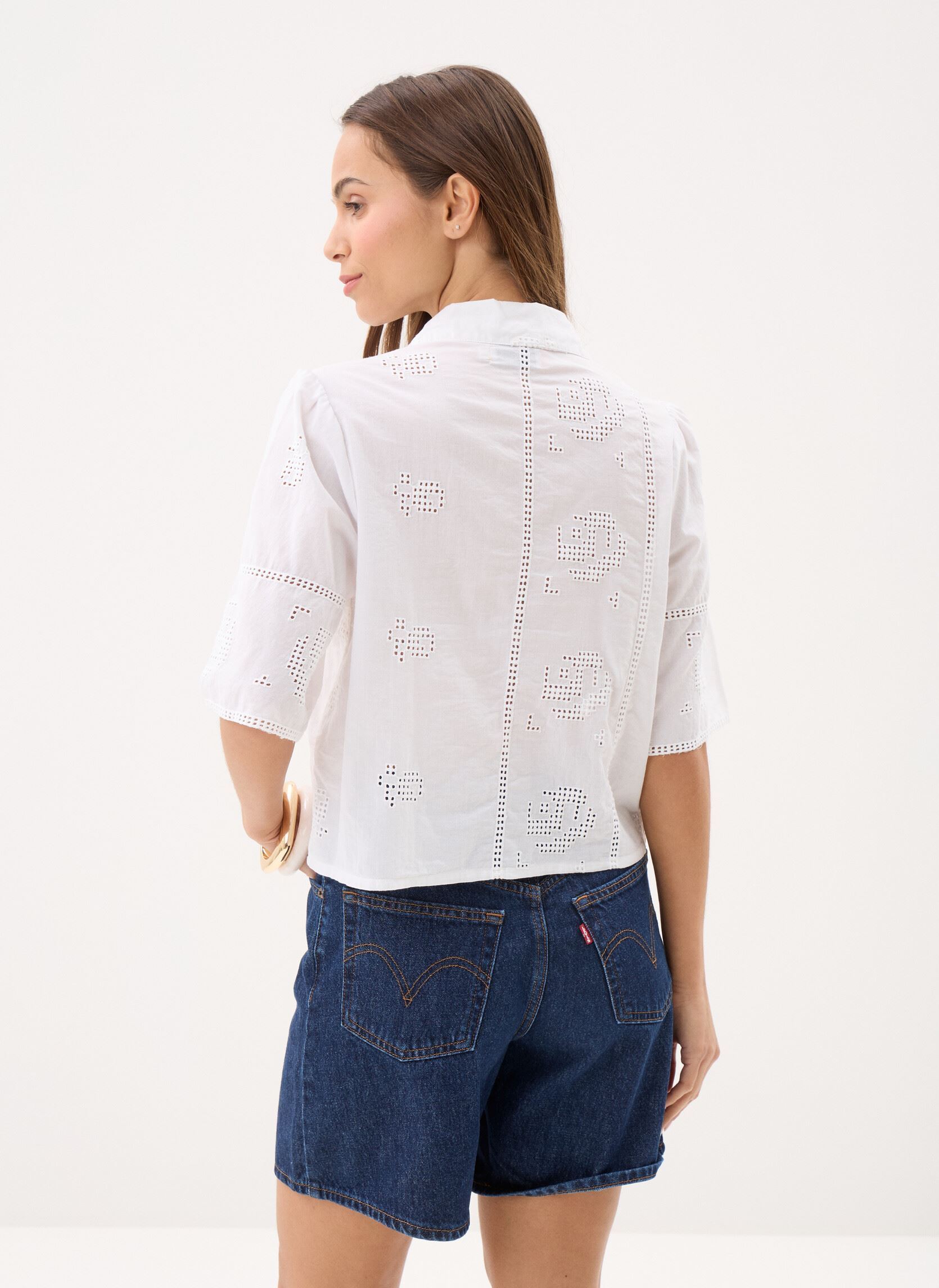 Korte mouw overhemden Ladies Woven Shirt ZM130EE dames wit Molly Bracken Korte mouw overhemden Ladies Woven Shirt ZM130EE dames wit OFFWHITE