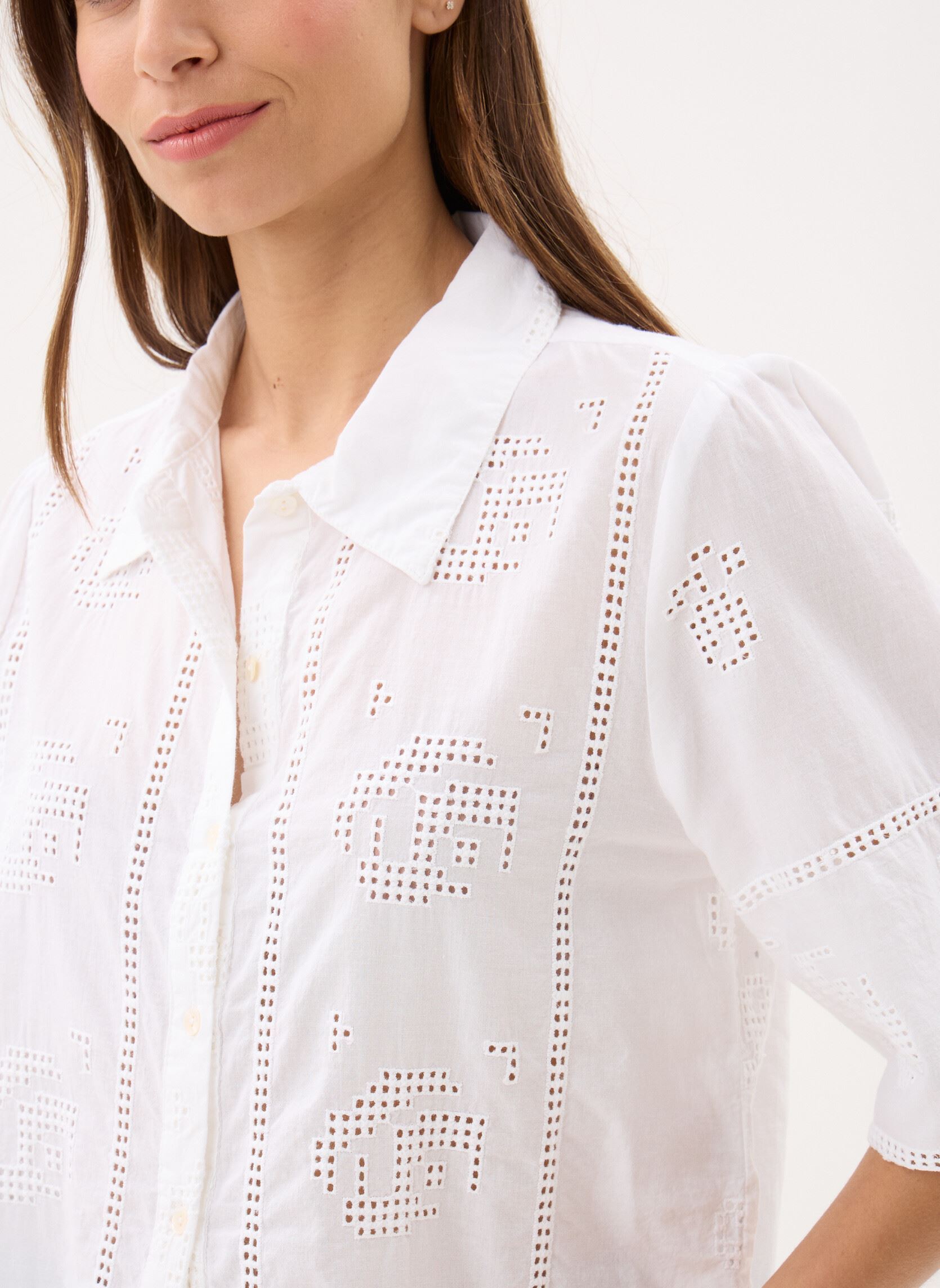 Korte mouw overhemden Ladies Woven Shirt ZM130EE dames wit Molly Bracken Korte mouw overhemden Ladies Woven Shirt ZM130EE dames wit OFFWHITE