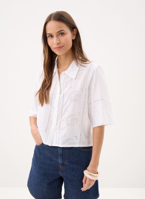 Molly Bracken Kurzarm-Hemden Ladies Woven Shirt ZM130EE damen weiß