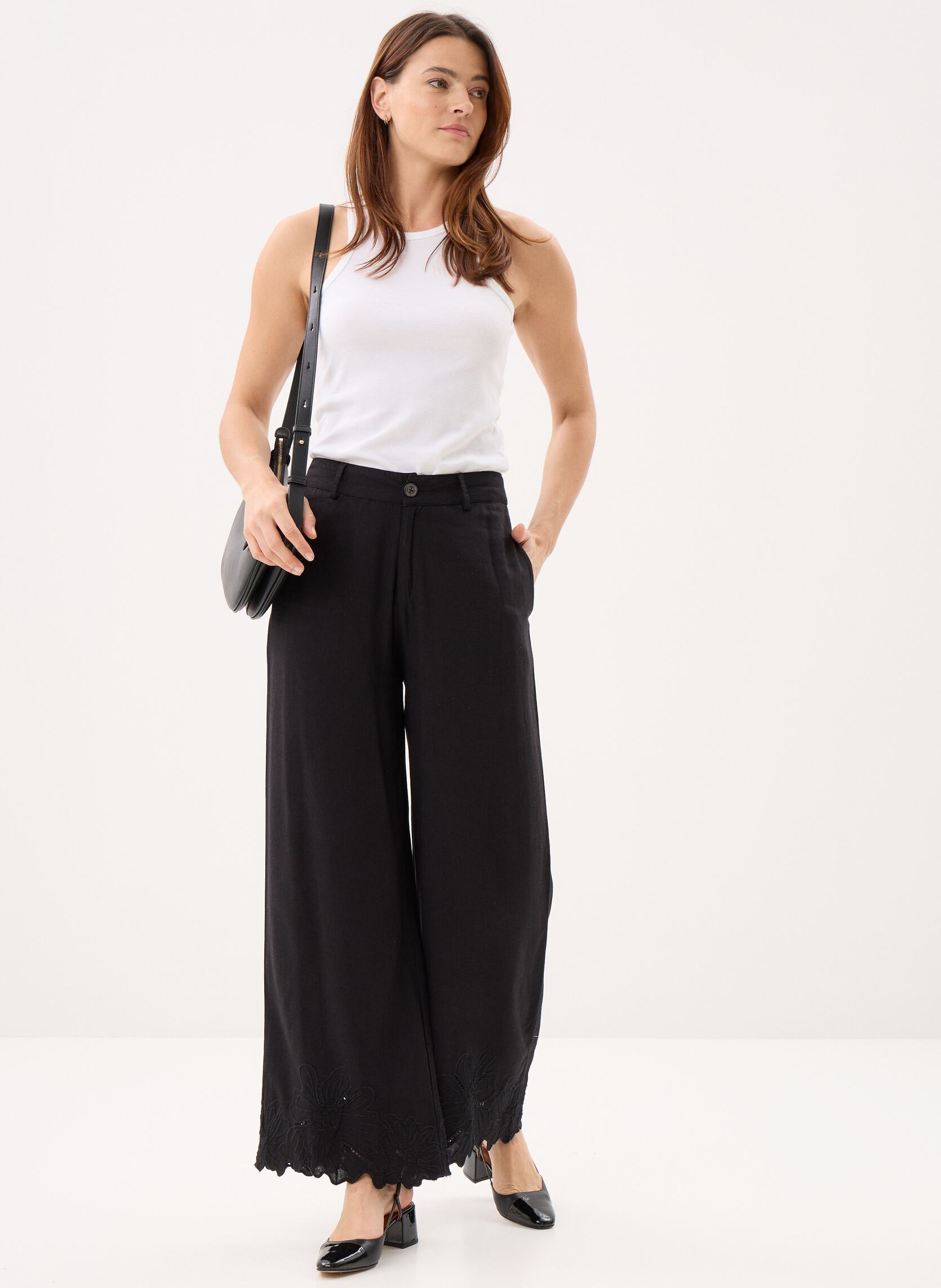 Pantalons larges Ladies Woven Pants ZM137EE femme noir Molly Bracken Pantalons larges Ladies Woven Pants ZM137EE femme noir BLACK