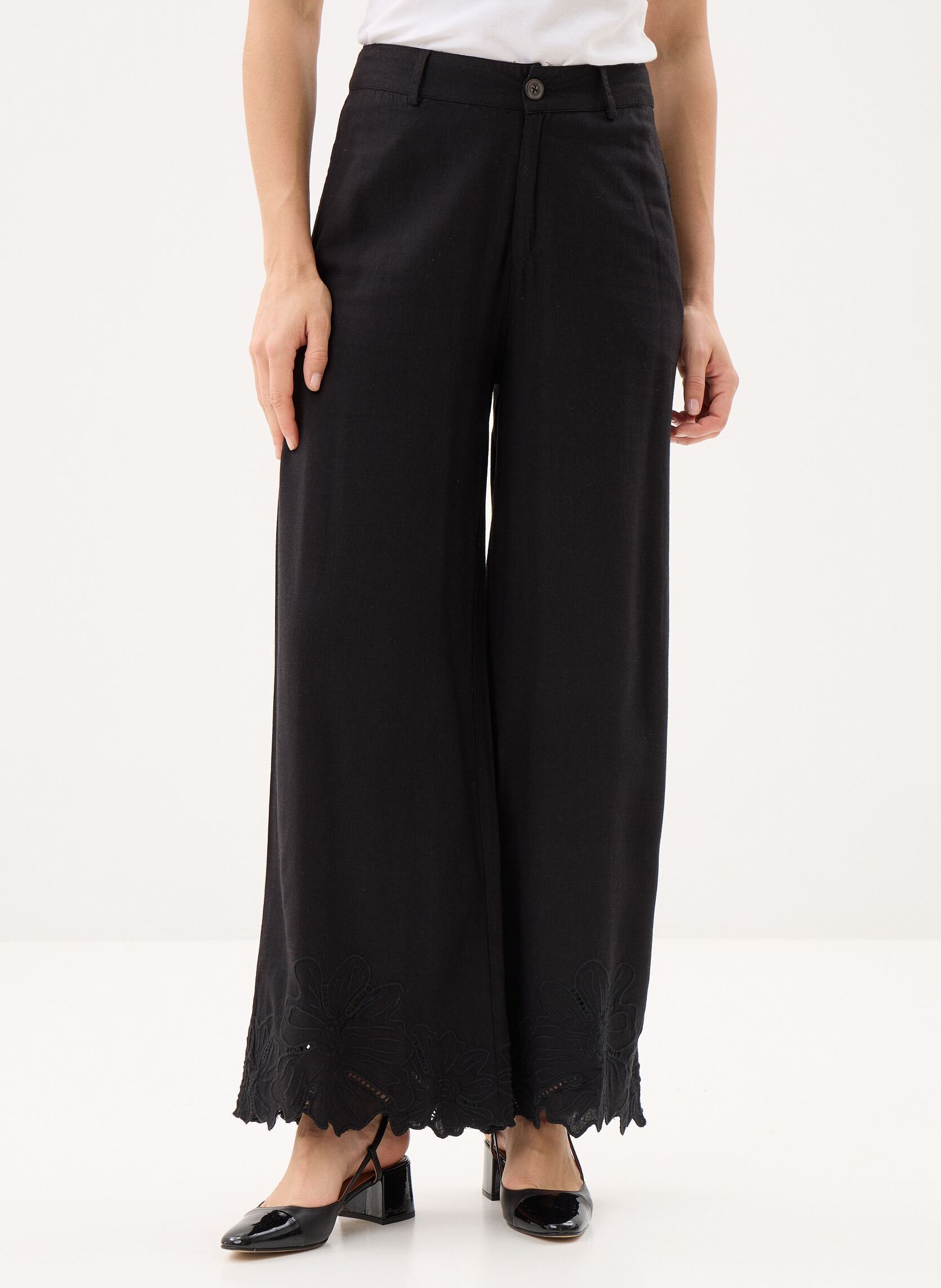 Pantalons larges Ladies Woven Pants ZM137EE femme noir Molly Bracken Pantalons larges Ladies Woven Pants ZM137EE femme noir BLACK