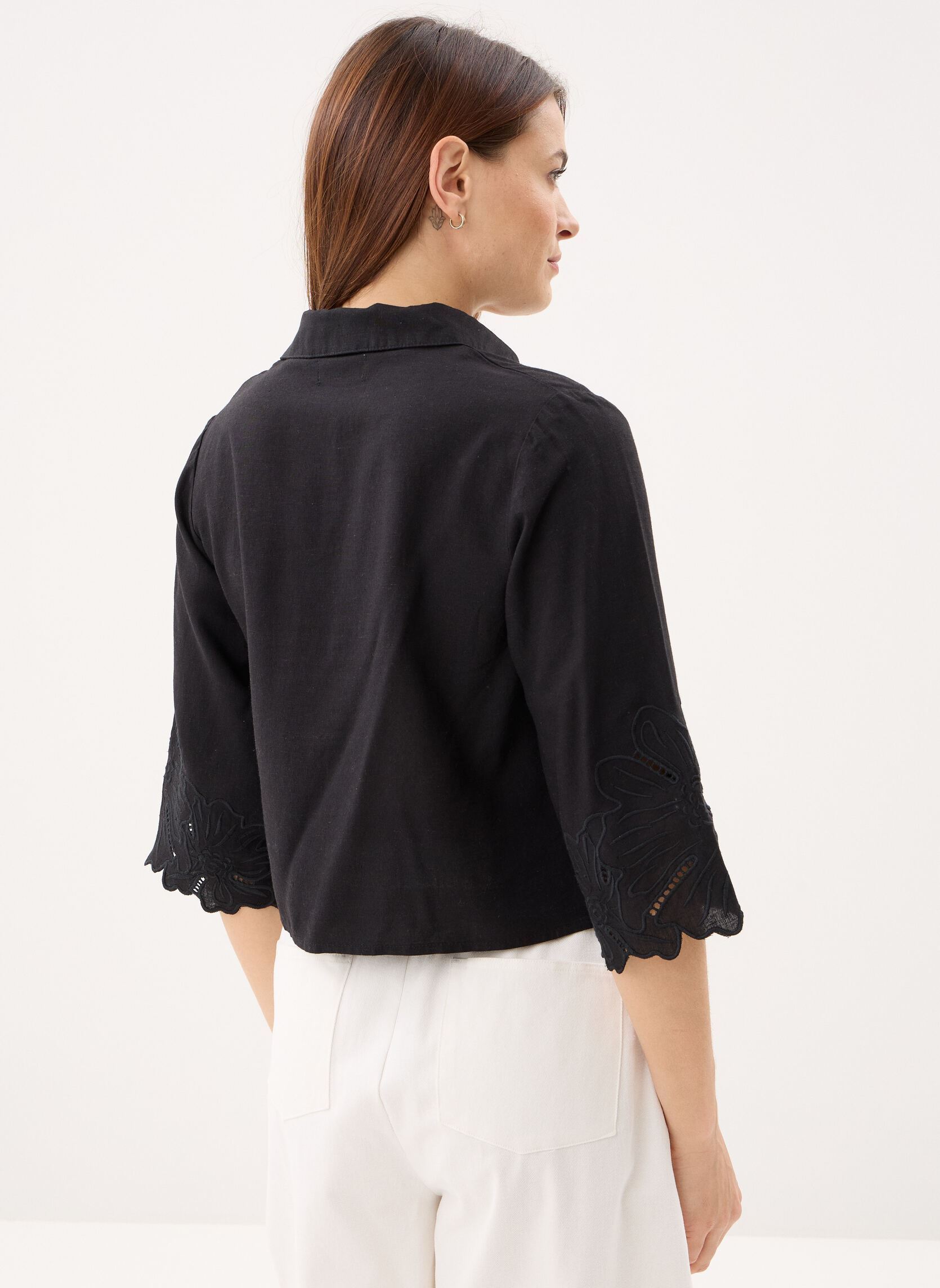 Tee-shirts manches longues Ladies Woven Top ZM138EE femme noir Molly Bracken Tee-shirts manches longues Ladies Woven Top ZM138EE femme noir BLACK