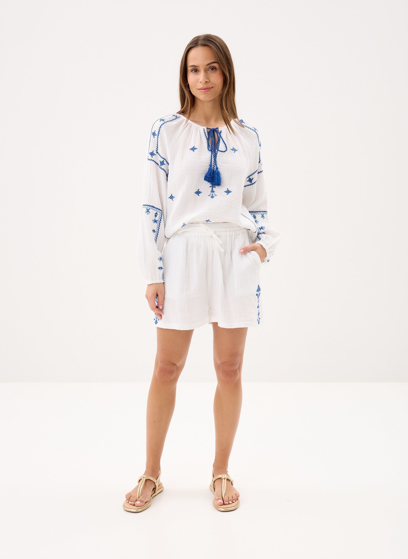 Blouses met lange mouwen Ladies Woven Blouse ZM141EE dames wit Molly Bracken Blouses met lange mouwen Ladies Woven Blouse ZM141EE dames wit WHITE