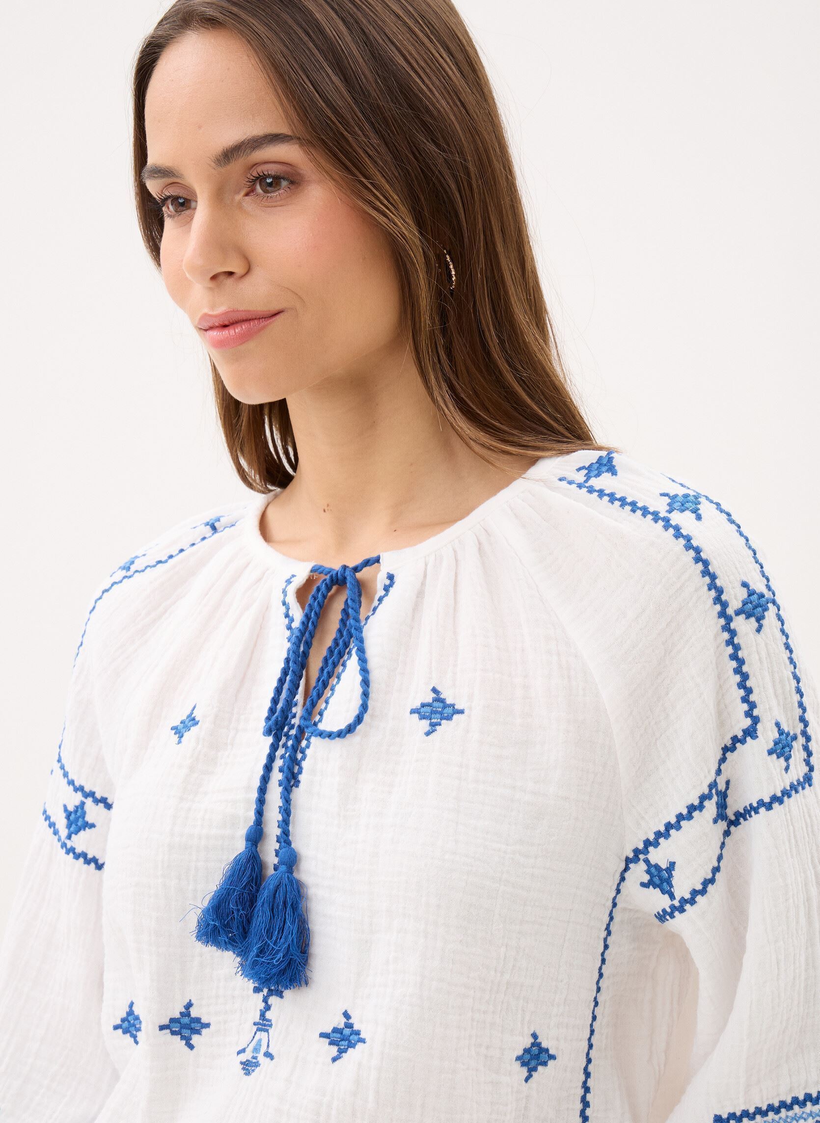 Blouses met lange mouwen Ladies Woven Blouse ZM141EE dames wit Molly Bracken Blouses met lange mouwen Ladies Woven Blouse ZM141EE dames wit WHITE